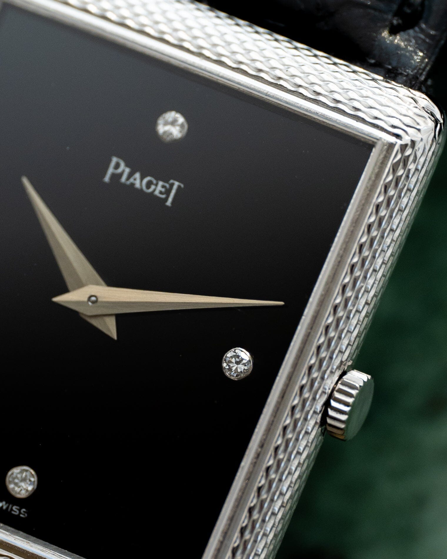 Piaget レクタングル 9152 WG オニキスダイアル 4Pダイヤモンド Watch PIAGET