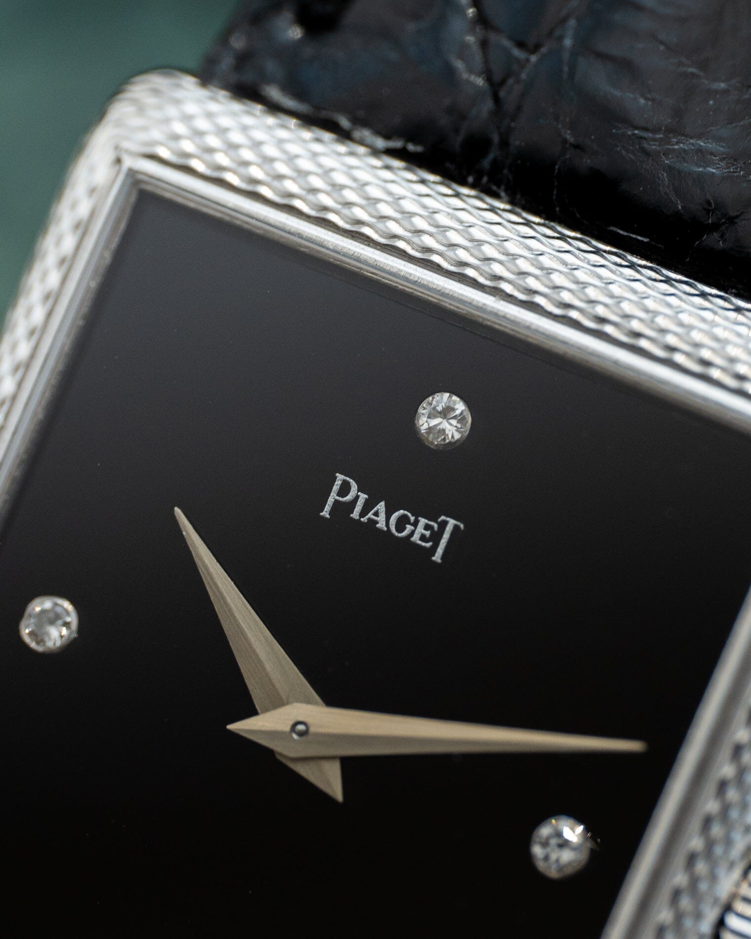 Piaget レクタングル 9152 WG オニキスダイアル 4Pダイヤモンド Watch PIAGET
