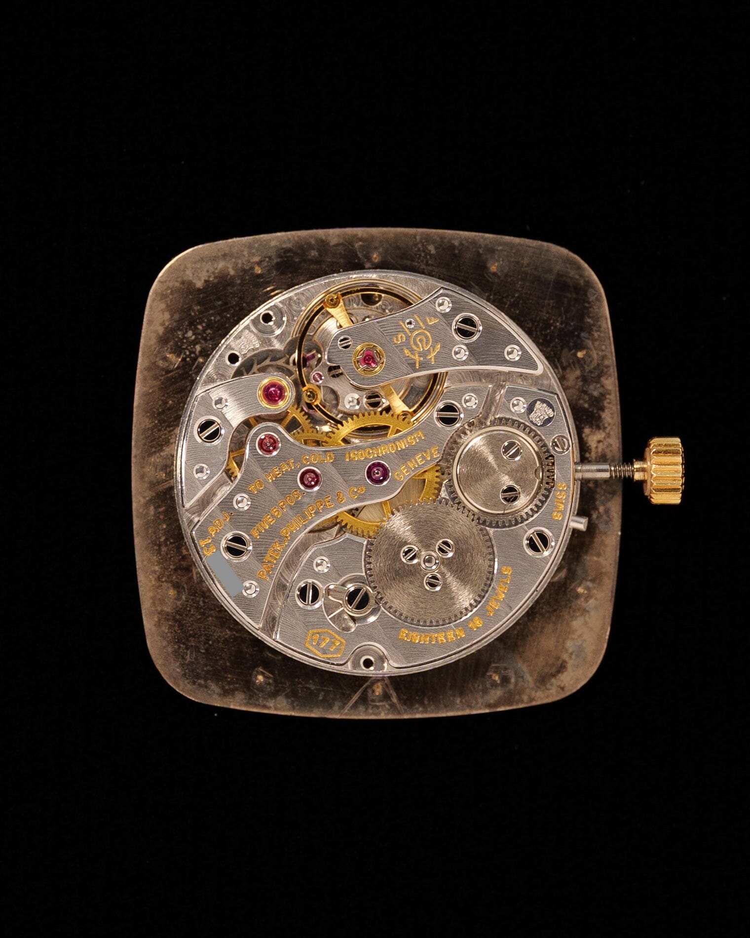 Patek Philippe 3666 クッションケース YG ブラックダイアル 槌目仕上げ Watch PATEK PHILIPPE
