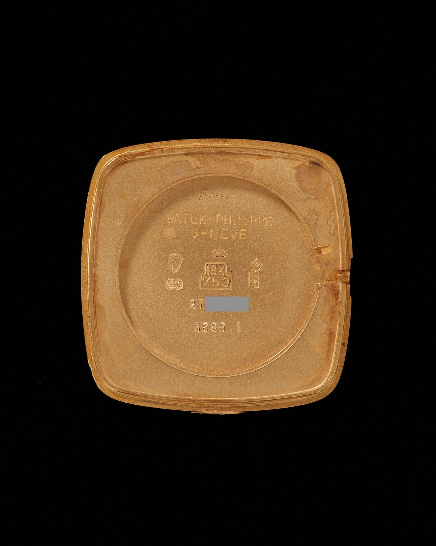 Patek Philippe 3666 クッションケース YG ブラックダイアル 槌目仕上げ Watch PATEK PHILIPPE