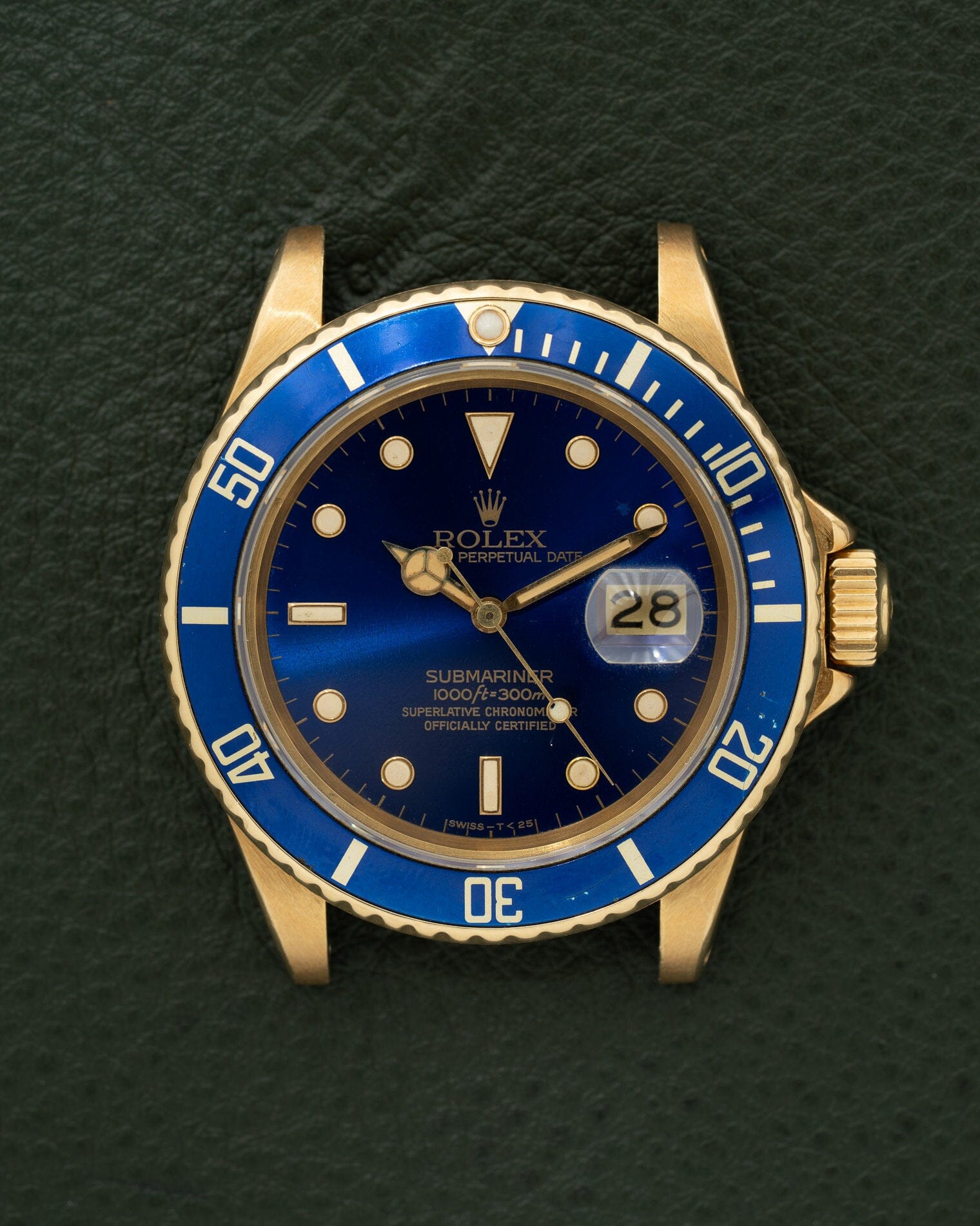 Rolex Submariner Date 16808 YG Blue Dial Watch ROLEX