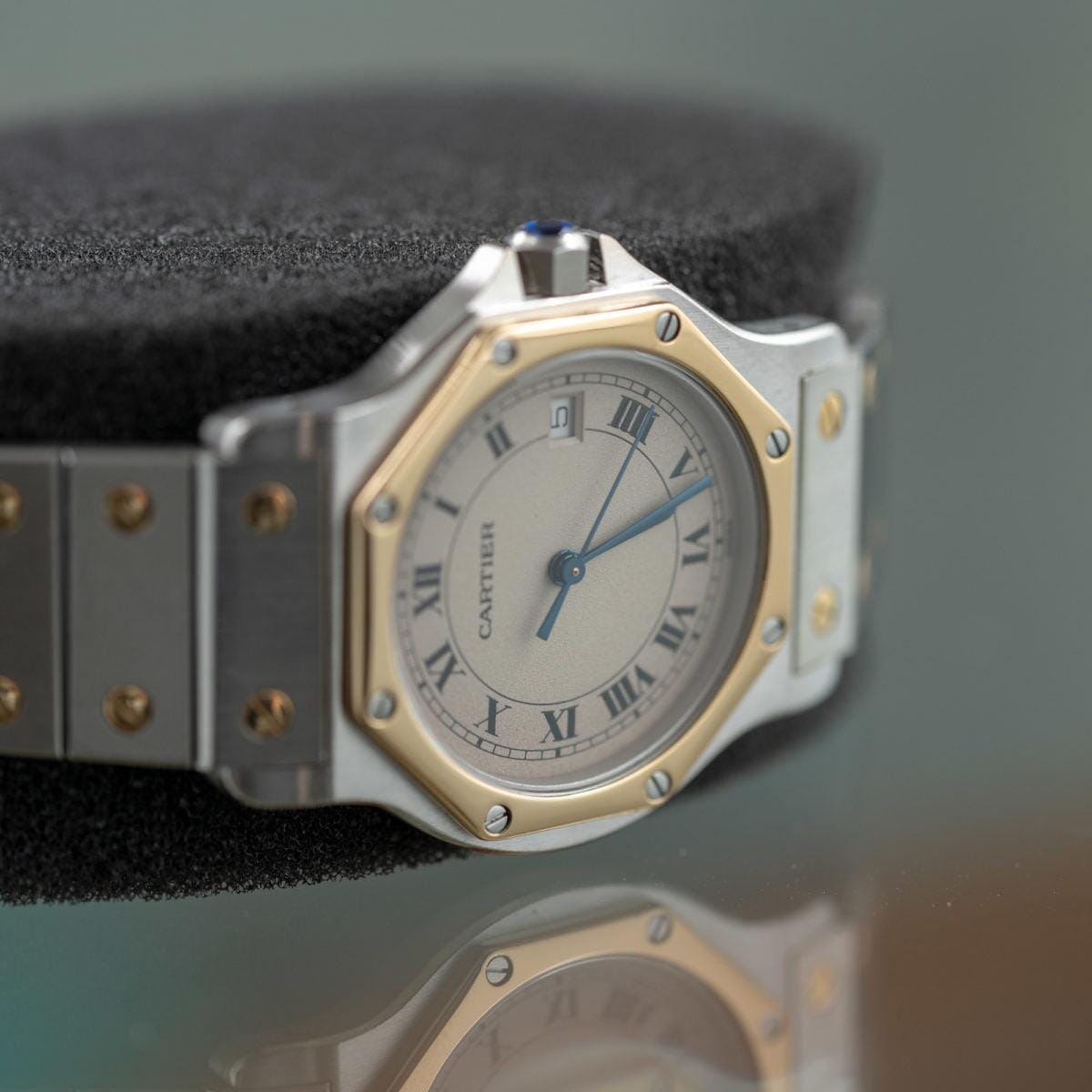Cartier Santos Octagon LM Ivory Dial 1980s - Arbitro