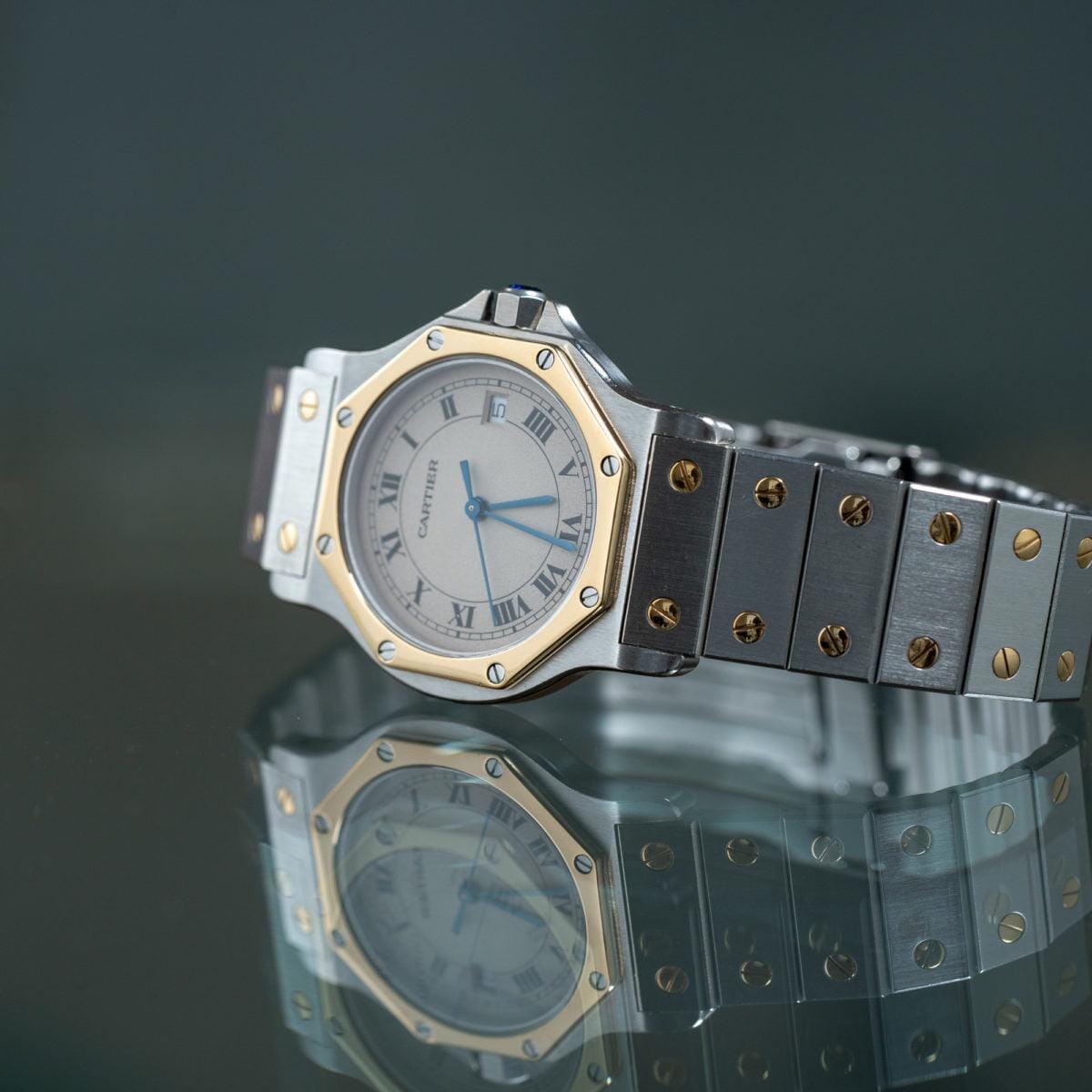 Cartier Santos Octagon LM Ivory Dial 1980s - Arbitro