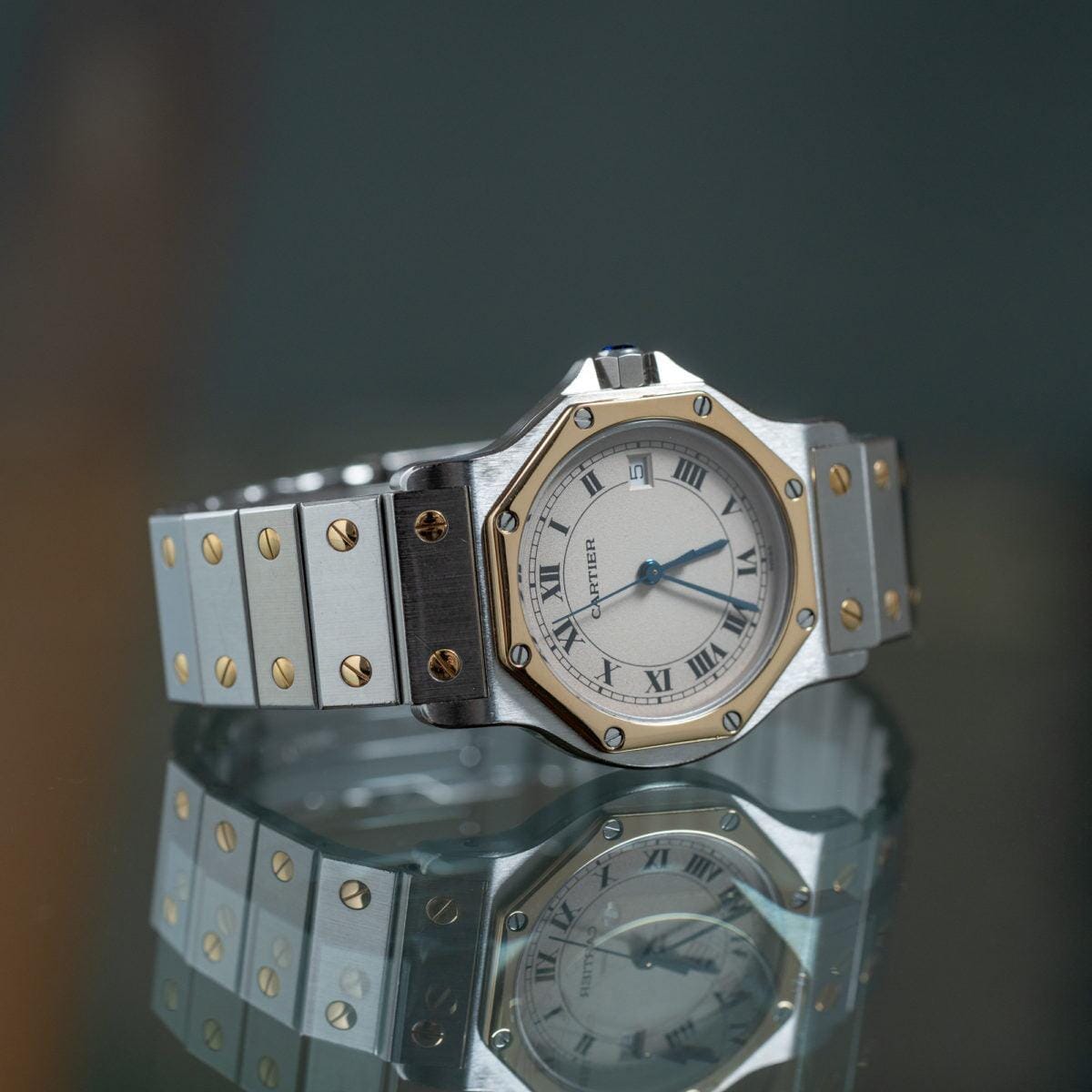 Cartier Santos Octagon LM Ivory Dial 1980s - Arbitro