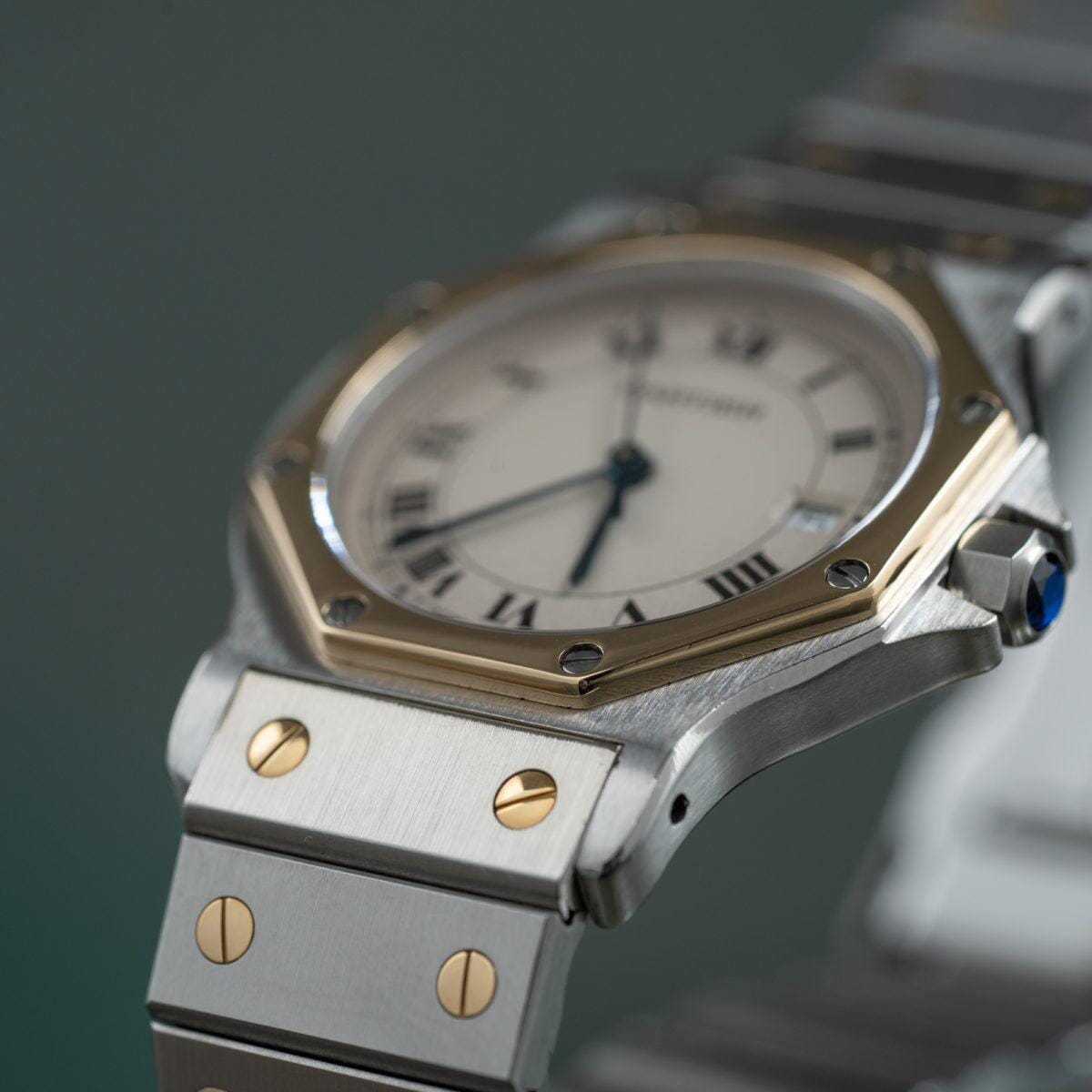 Cartier Santos Octagon LM Ivory Dial 1980s - Arbitro