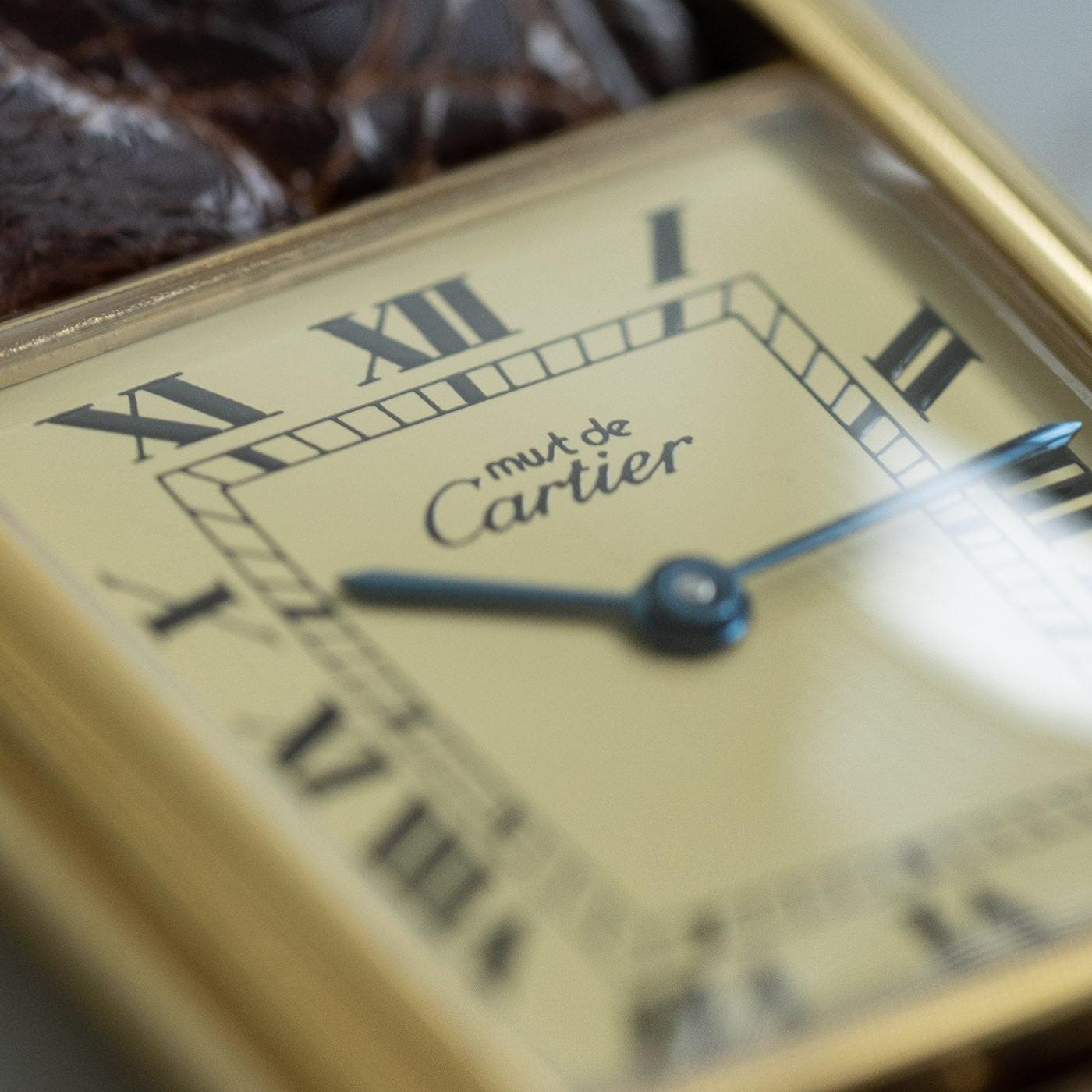 must de Cartier Tank LM QZ Ivory Roman Dial - Arbitro