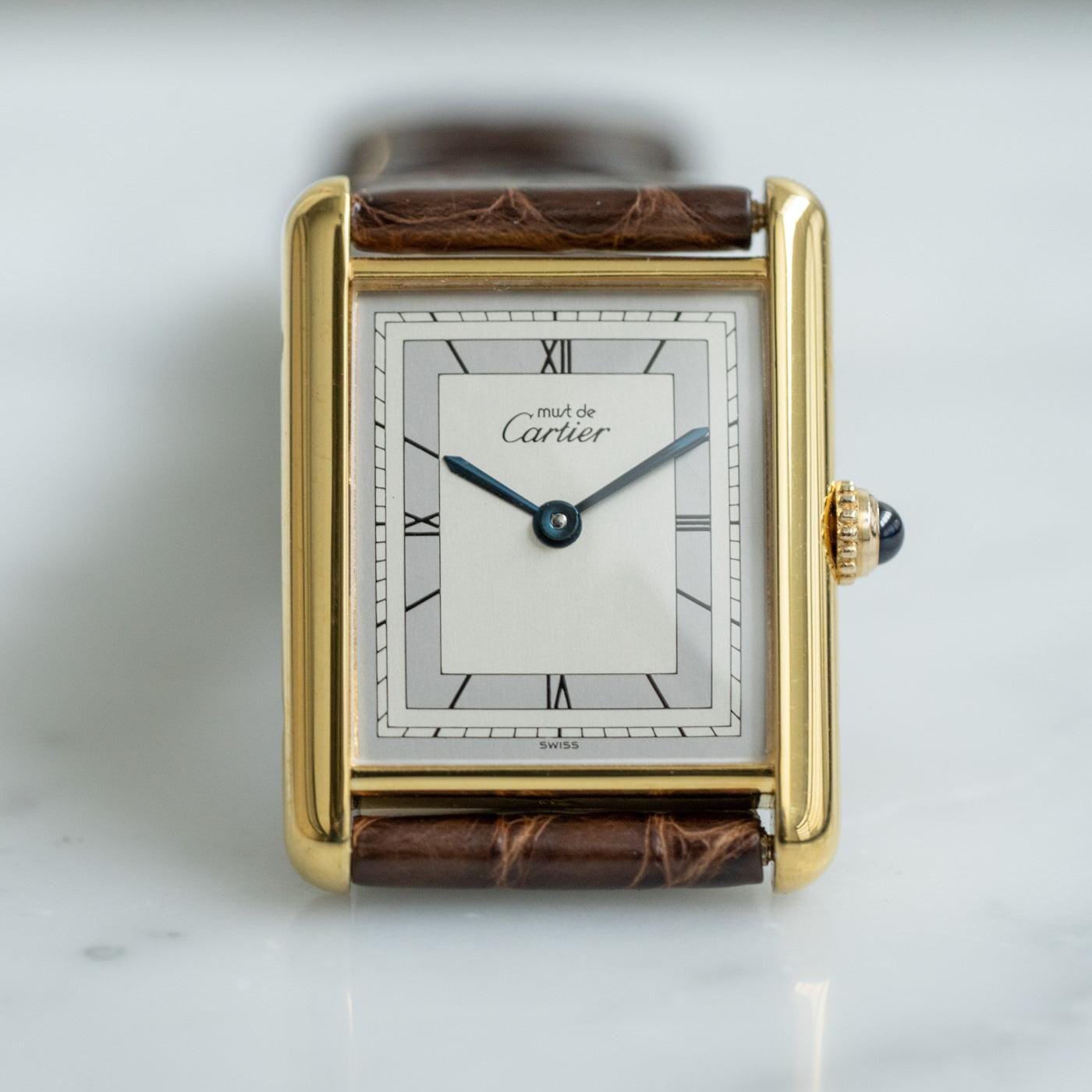 must de Cartier Tank LM QZ Silver Roman Dial - Arbitro