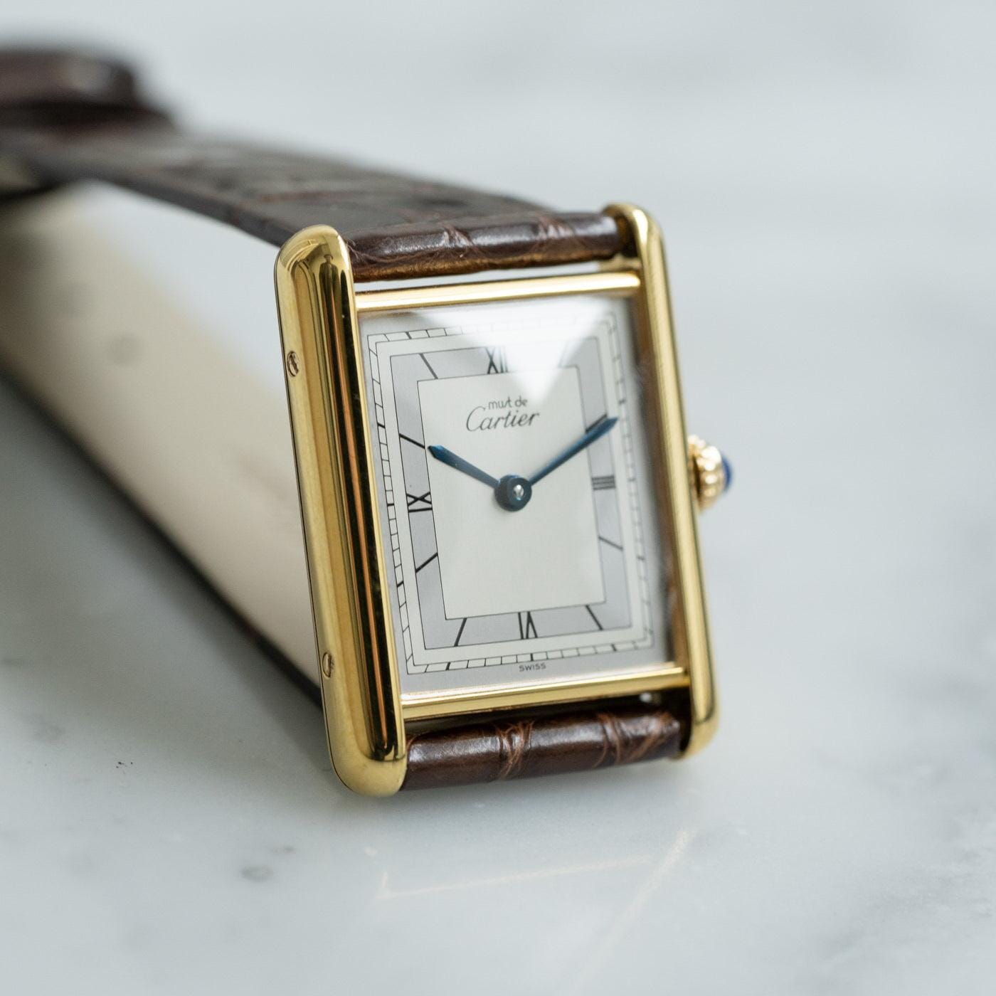 must de Cartier Tank LM QZ Silver Roman Dial - Arbitro