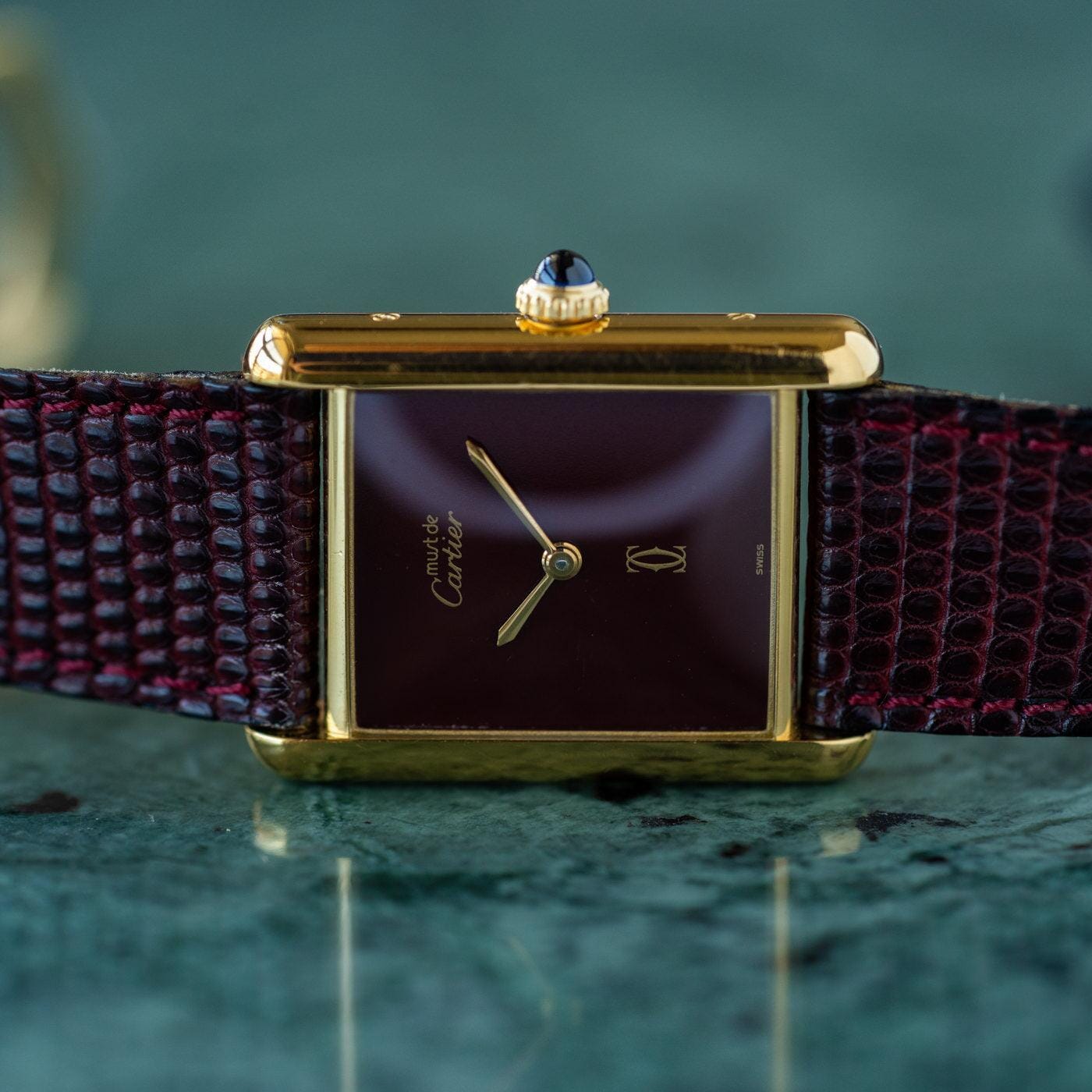 must de Cartier Tank LM Bordeaux Dial 永久保証書付 - Arbitro