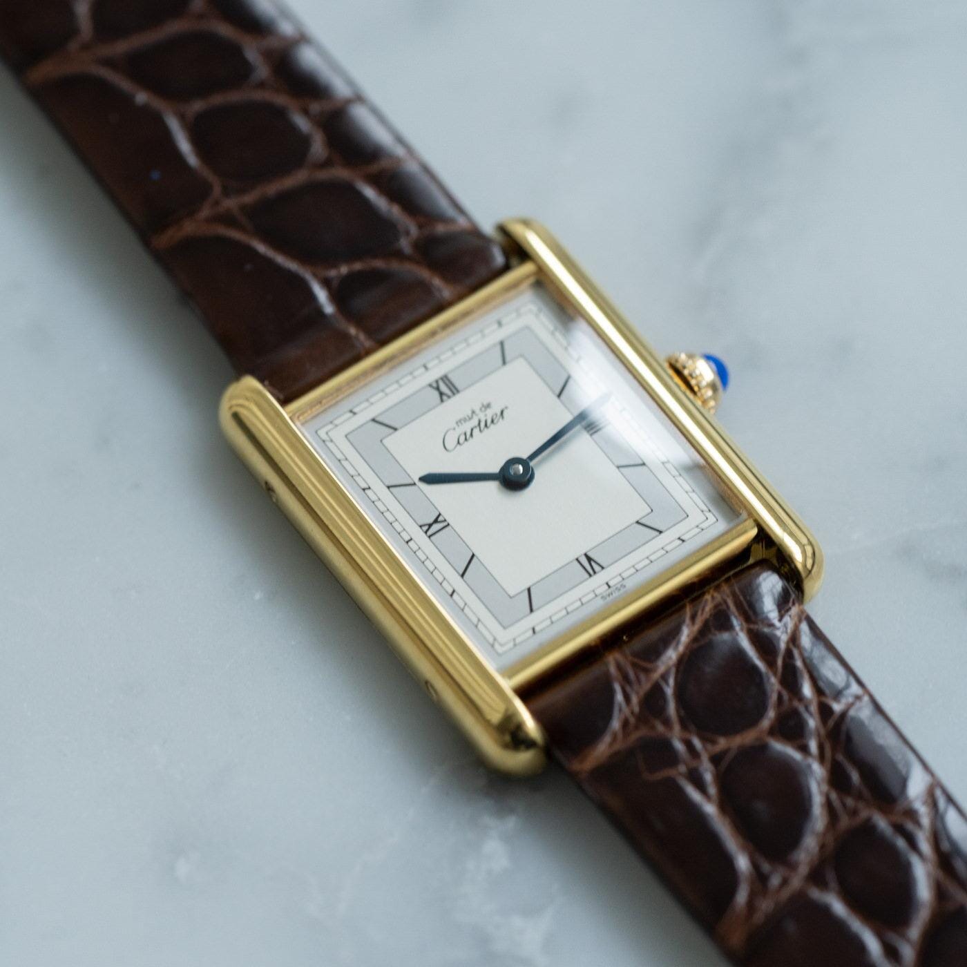 must de Cartier Tank LM QZ Silver Roman Dial - Arbitro