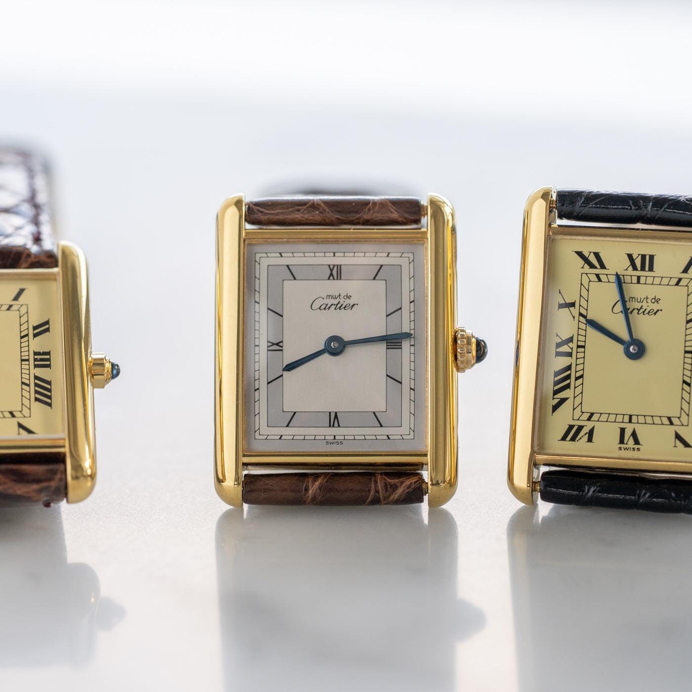 must de Cartier Tank LM QZ Silver Roman Dial - Arbitro