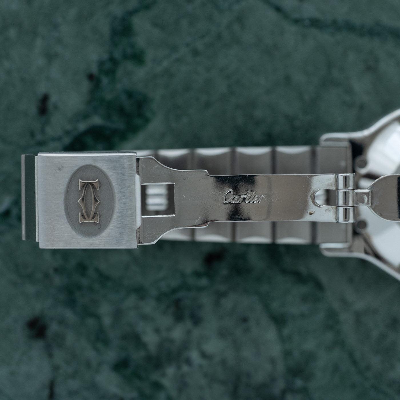 CARTIER Santos Octagon LM Stainless Godron - Arbitro