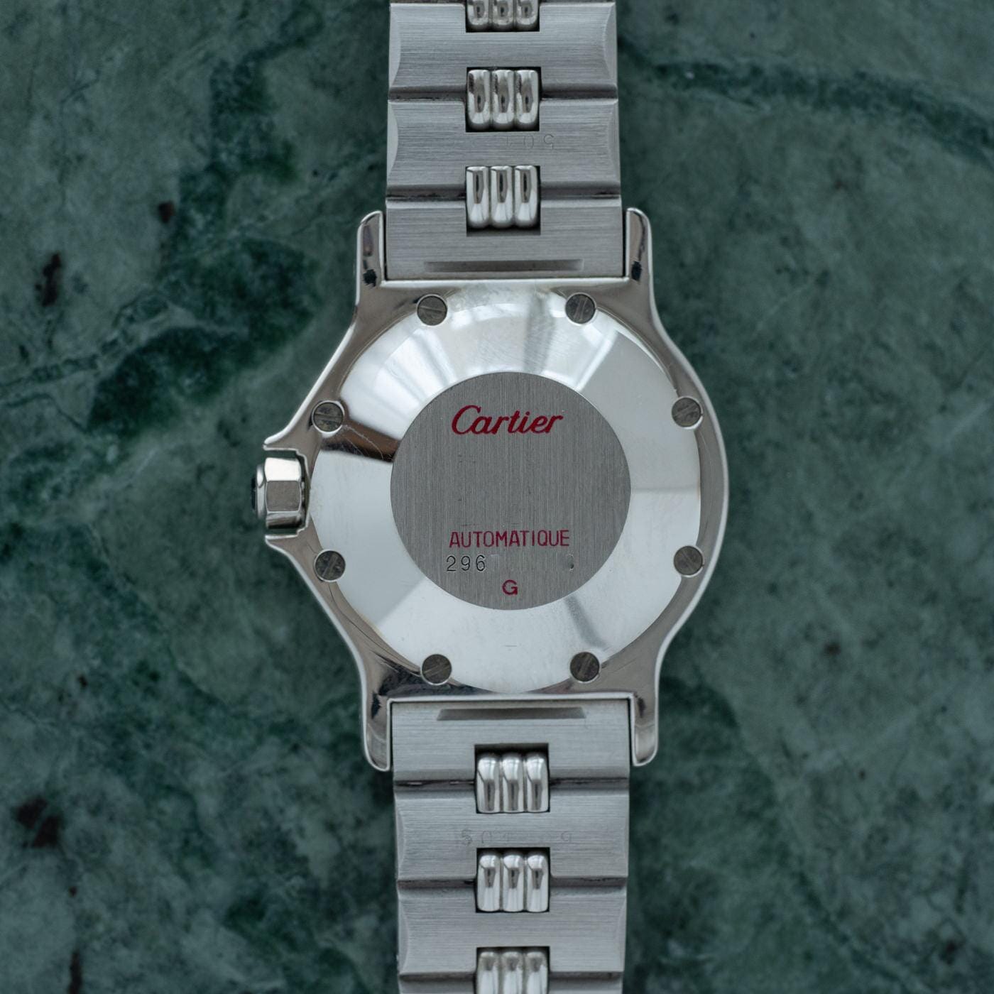 CARTIER Santos Octagon LM Stainless Godron - Arbitro