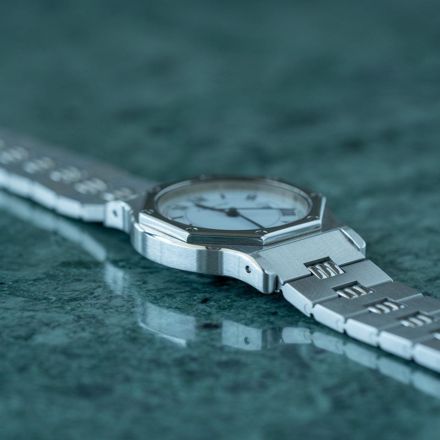CARTIER Santos Octagon LM Stainless Godron - Arbitro