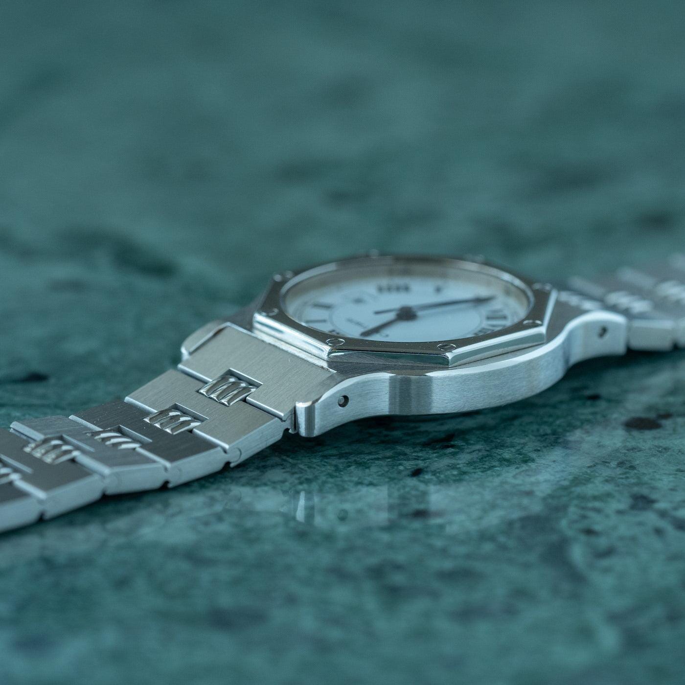 CARTIER Santos Octagon LM Stainless Godron - Arbitro