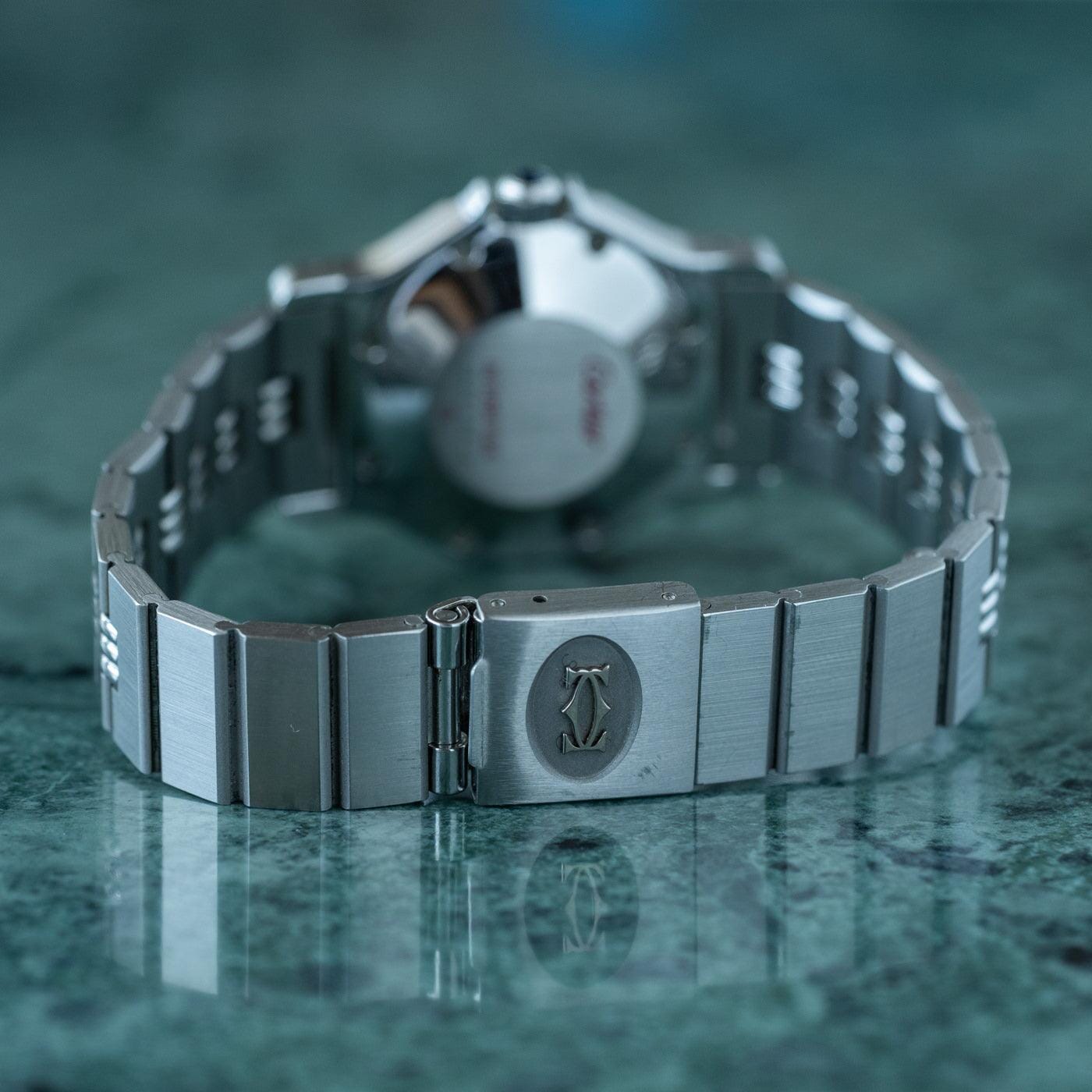 CARTIER Santos Octagon LM Stainless Godron - Arbitro