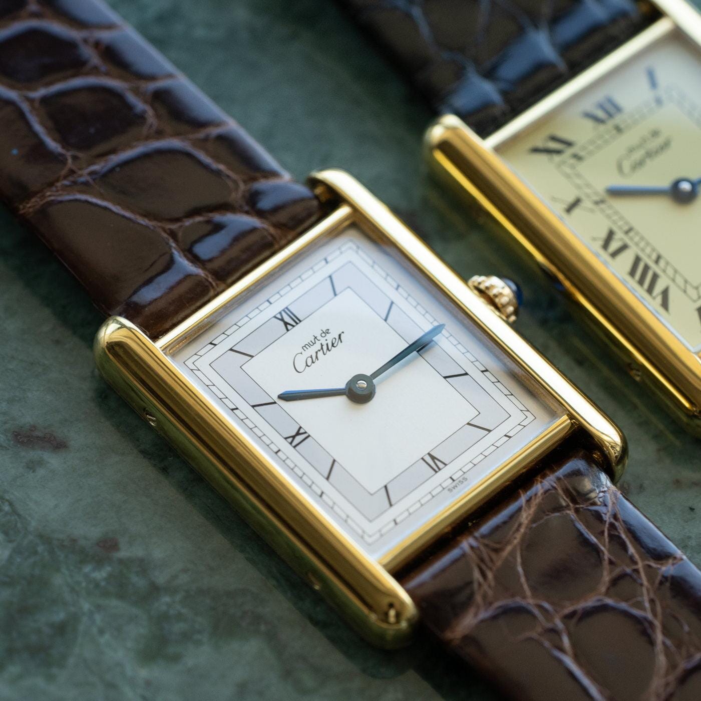must de Cartier Tank LM QZ Silver Roman Dial - Arbitro