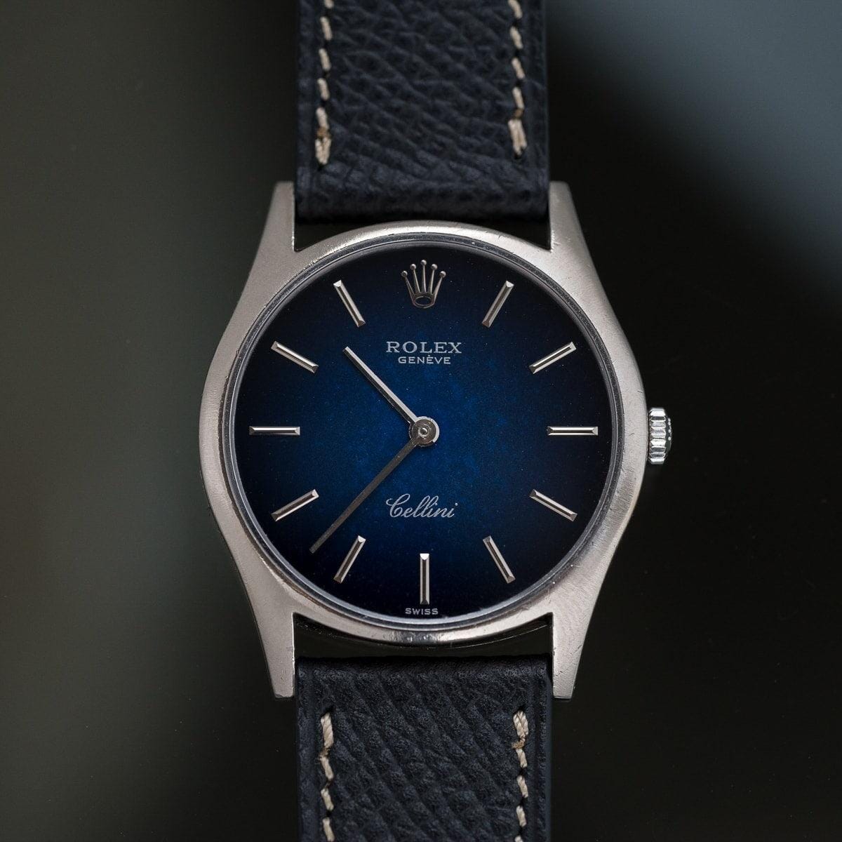 ROLEX Cellini 3804 WG Navy Dial 1970s - Arbitro