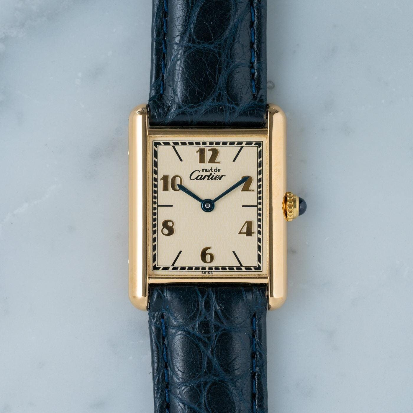 must de Cartier Tank LM QZ Arabic Dial - Arbitro