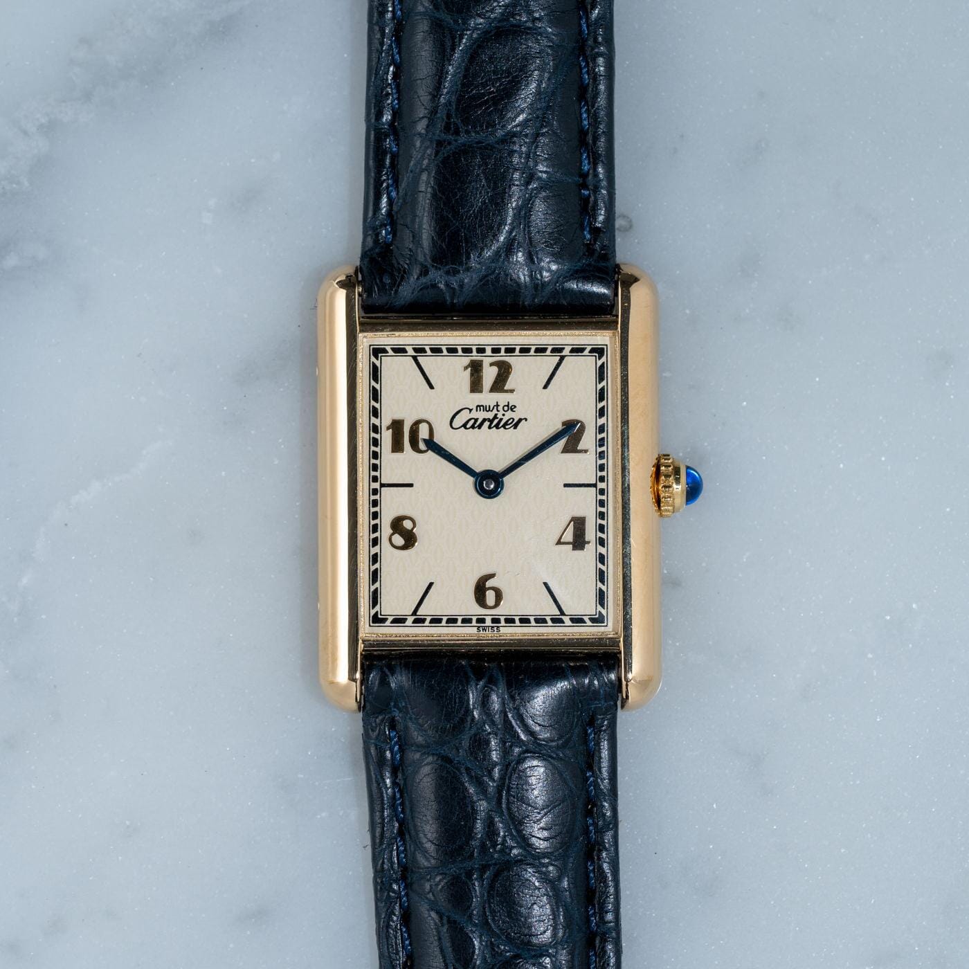 must de Cartier Tank LM QZ Arabic Dial - Arbitro