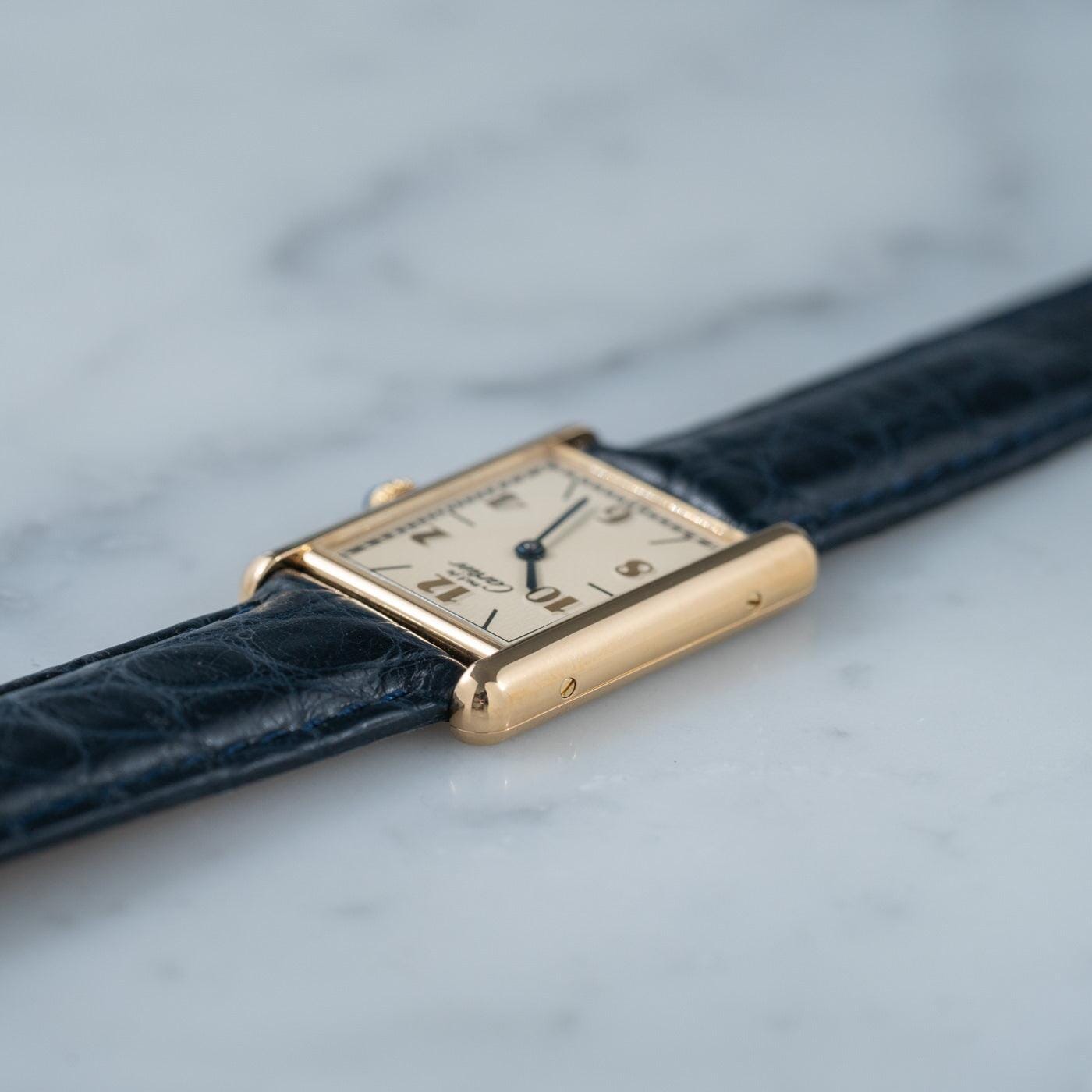 must de Cartier Tank LM QZ Arabic Dial - Arbitro