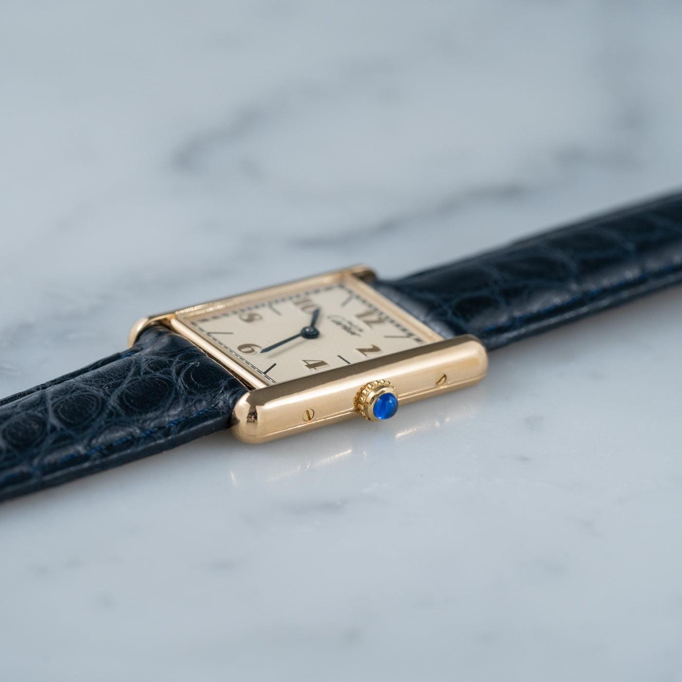 must de Cartier Tank LM QZ Arabic Dial - Arbitro