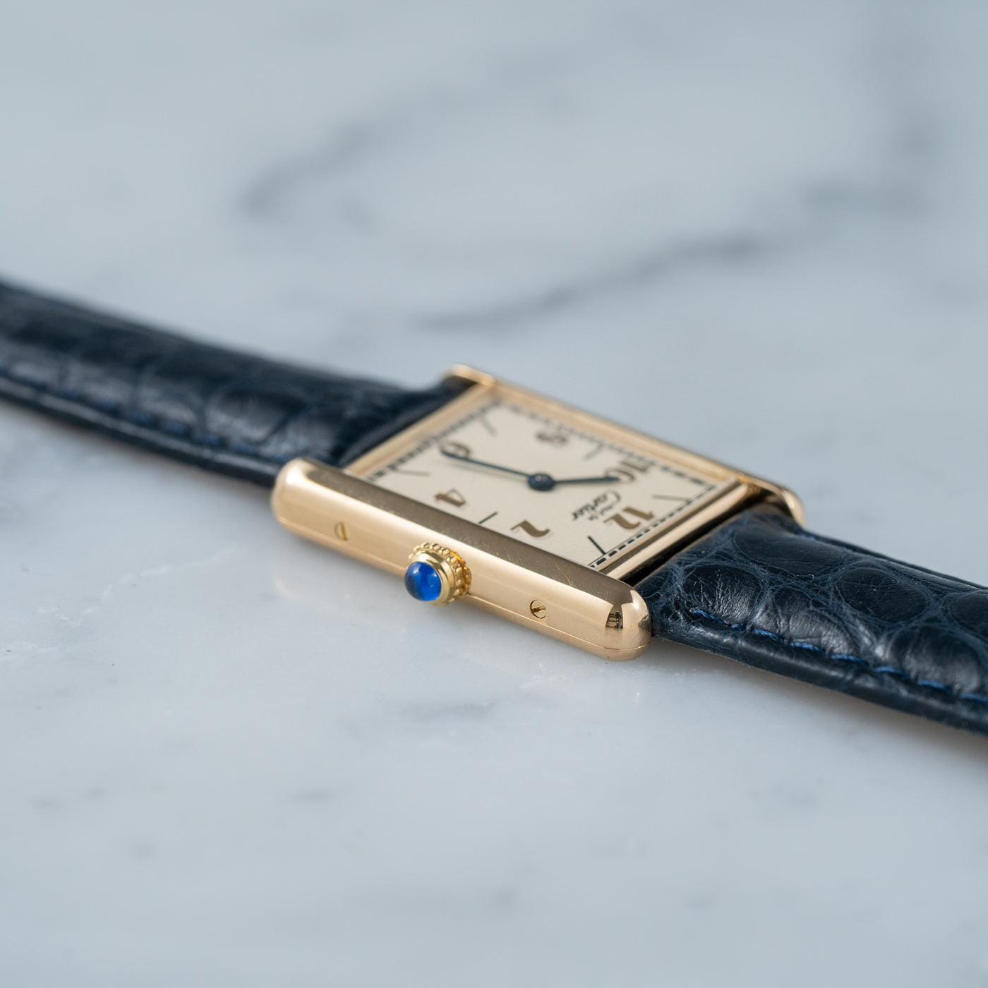 must de Cartier Tank LM QZ Arabic Dial - Arbitro