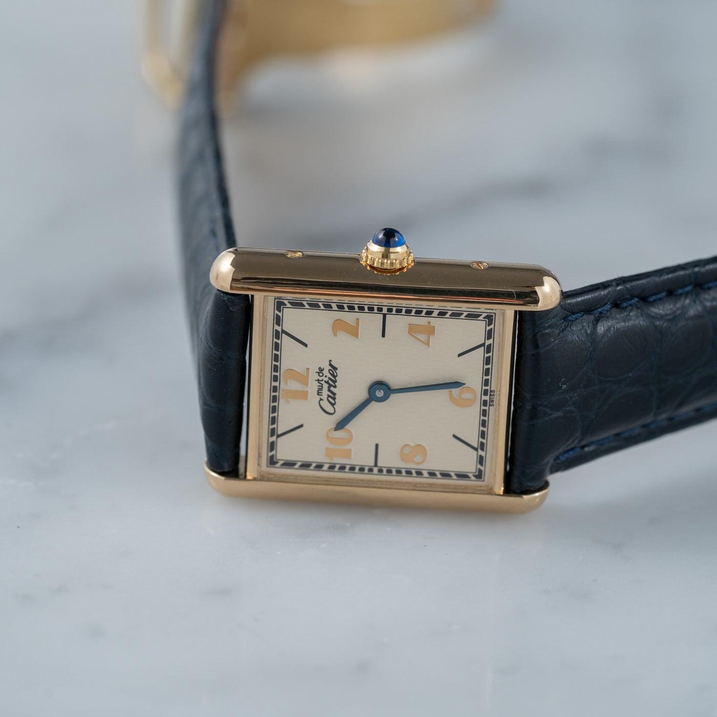 must de Cartier Tank LM QZ Arabic Dial - Arbitro