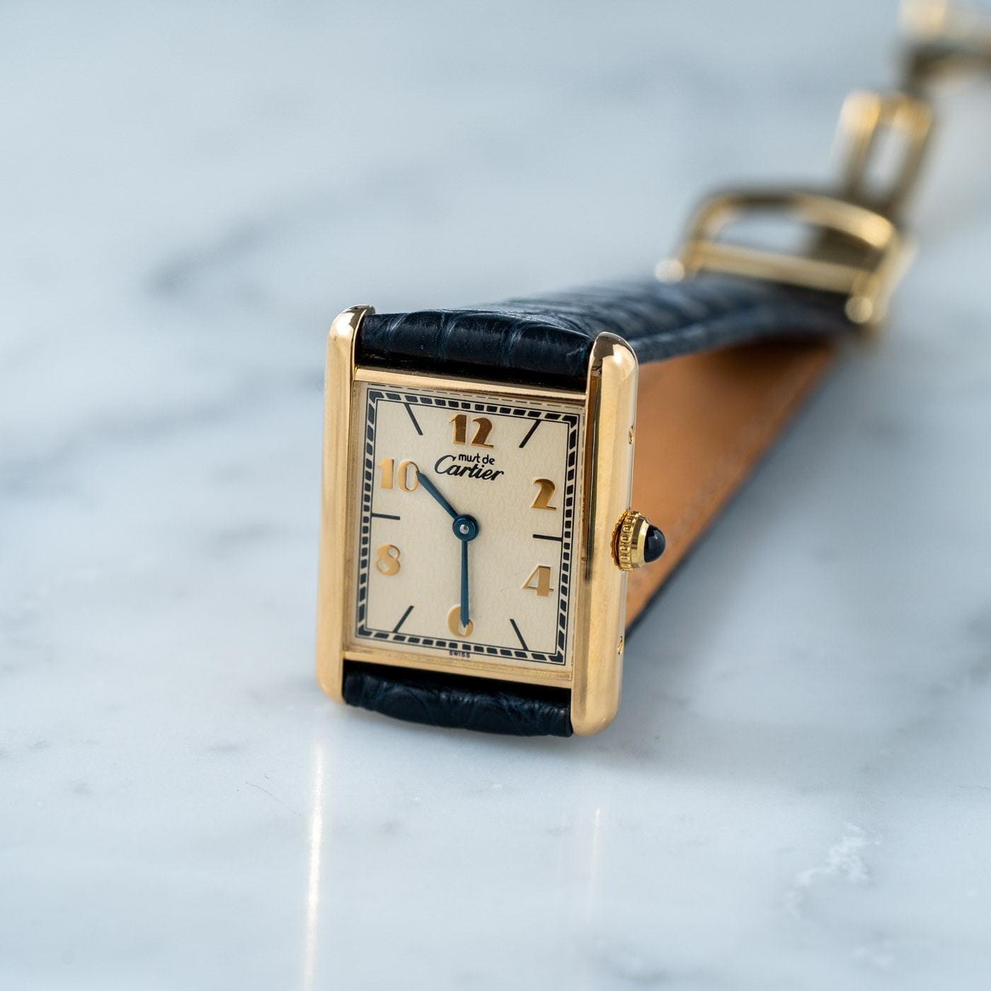 must de Cartier Tank LM QZ Arabic Dial - Arbitro