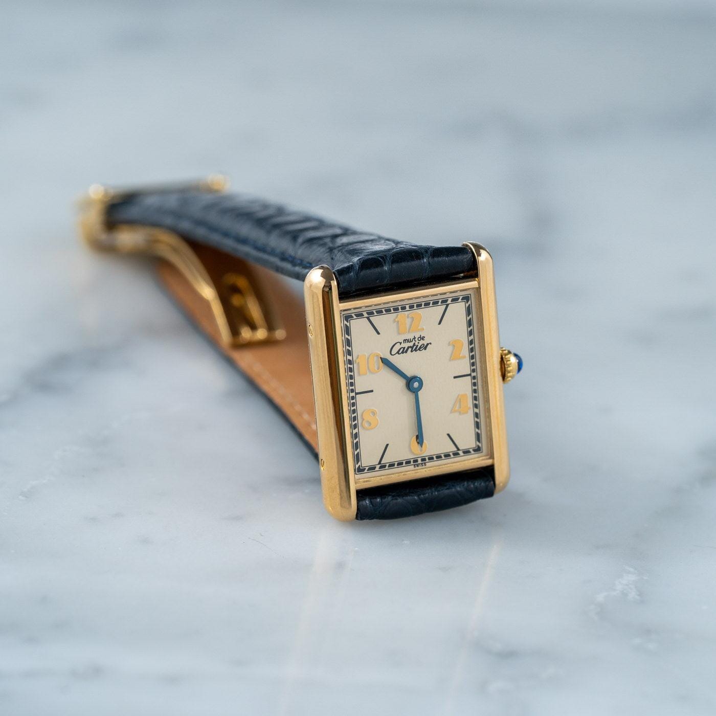 must de Cartier Tank LM QZ Arabic Dial - Arbitro