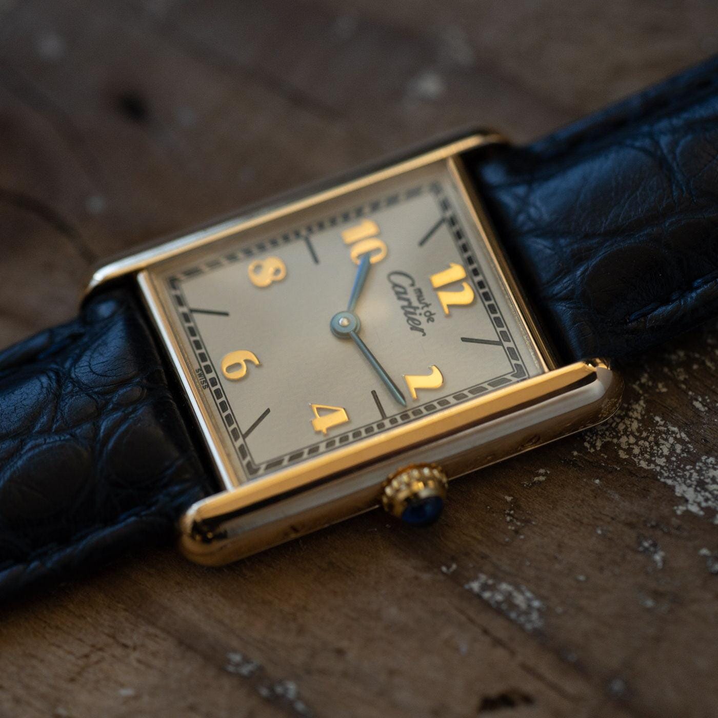 must de Cartier Tank LM QZ Arabic Dial - Arbitro