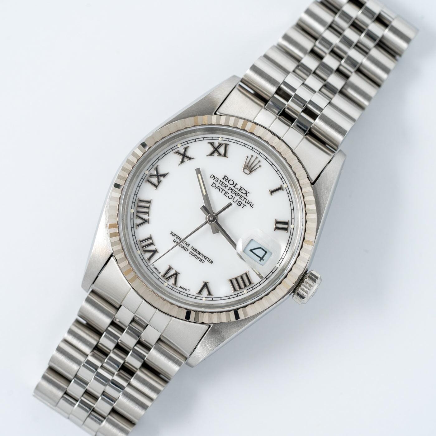ROLEX Oyster Perpetual Datejust 16014 White Roman - Arbitro