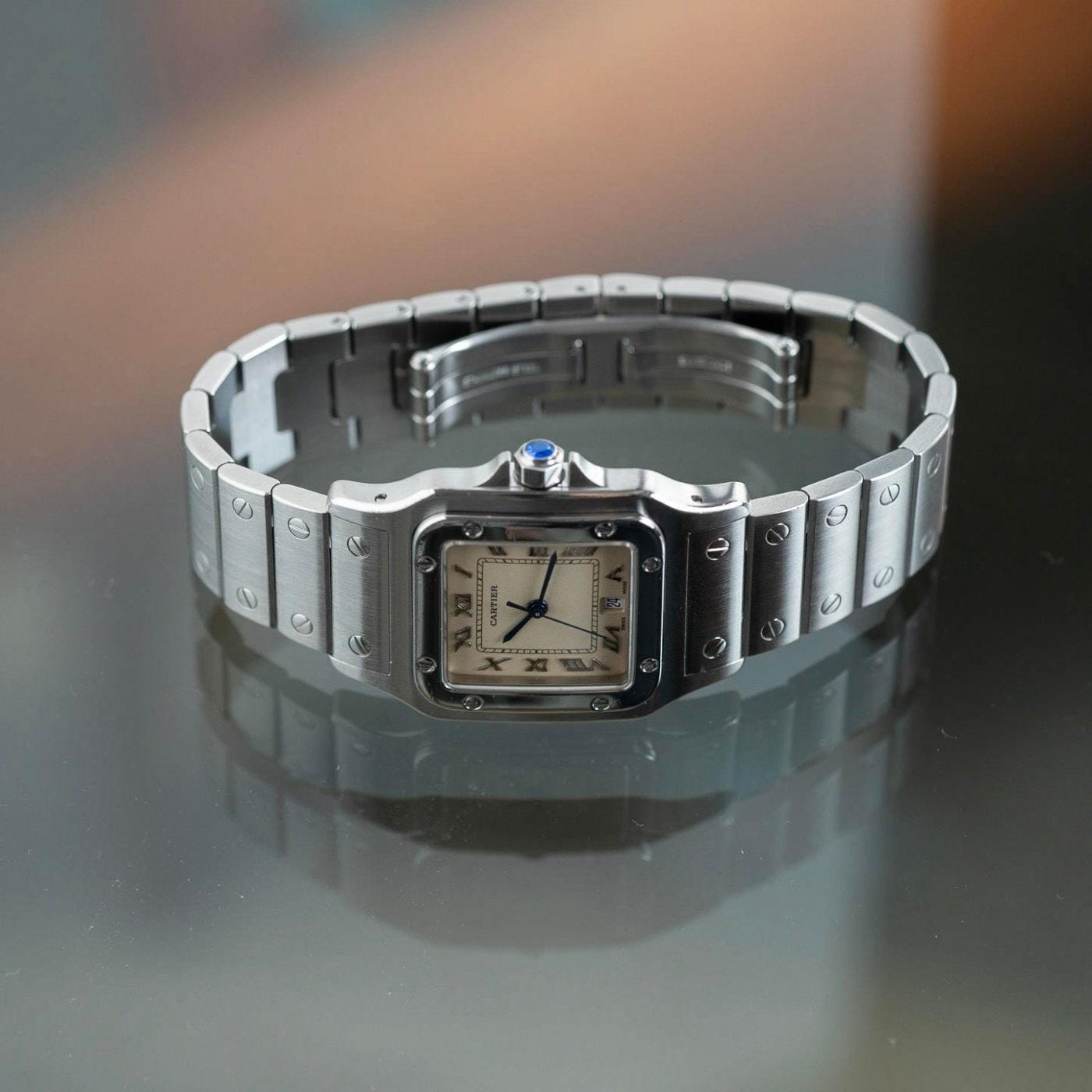 CARTIER Santos Galbee LM Applied Roman - Arbitro