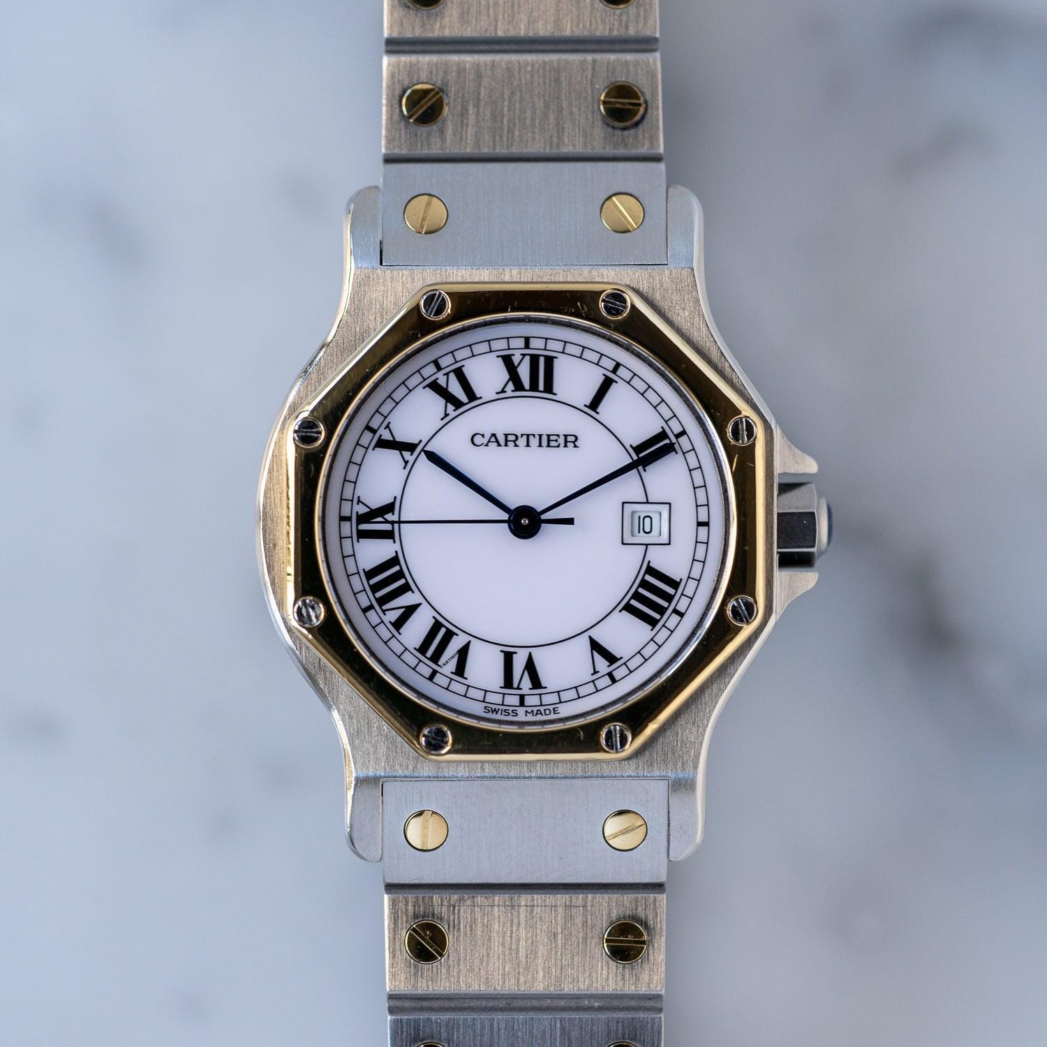 CARTIER Santos Octagon LM White Roman / カルティエ サントス オクタゴン LM ホワイトローマン 自動巻き