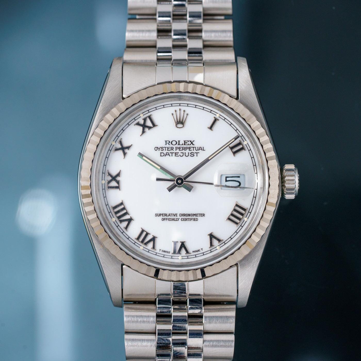 ROLEX Oyster Perpetual Datejust 16014 White Roman - Arbitro