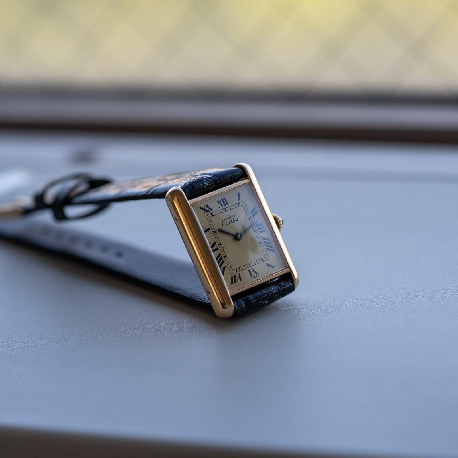 must de Cartier Tank LM Ivory Roman Dial - Arbitro
