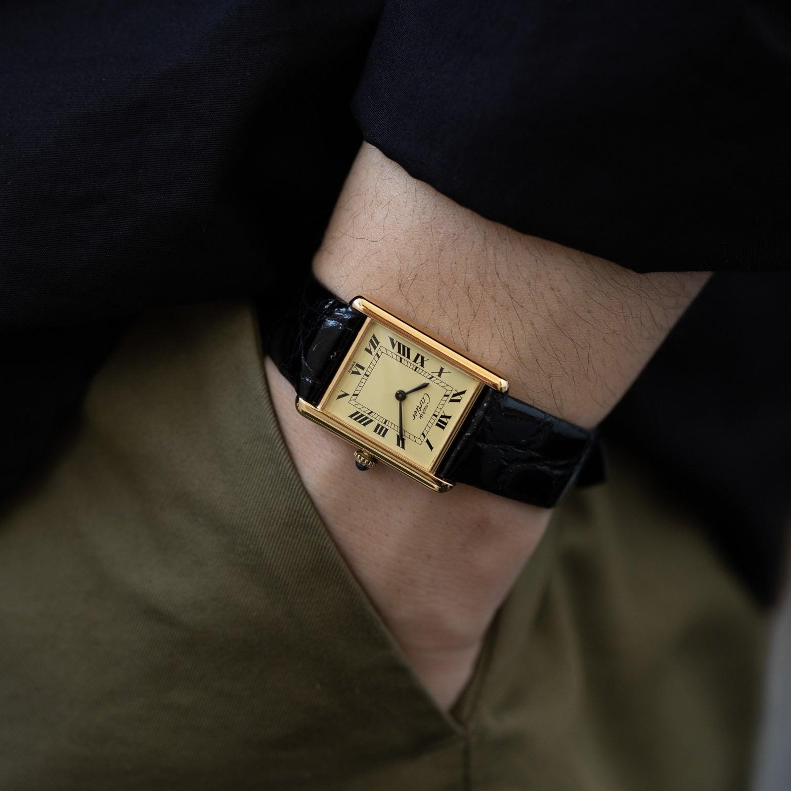 must de Cartier Tank LM Ivory Roman Dial - Arbitro