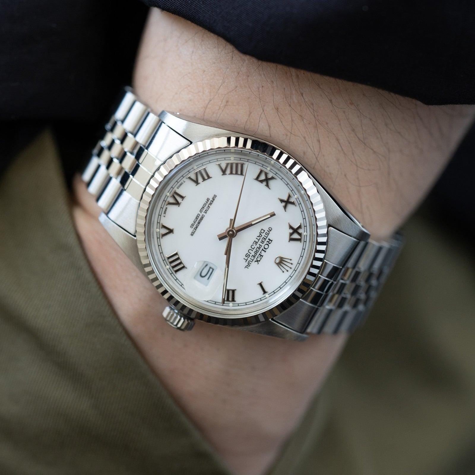 ROLEX Oyster Perpetual Datejust 16014 White Roman - Arbitro
