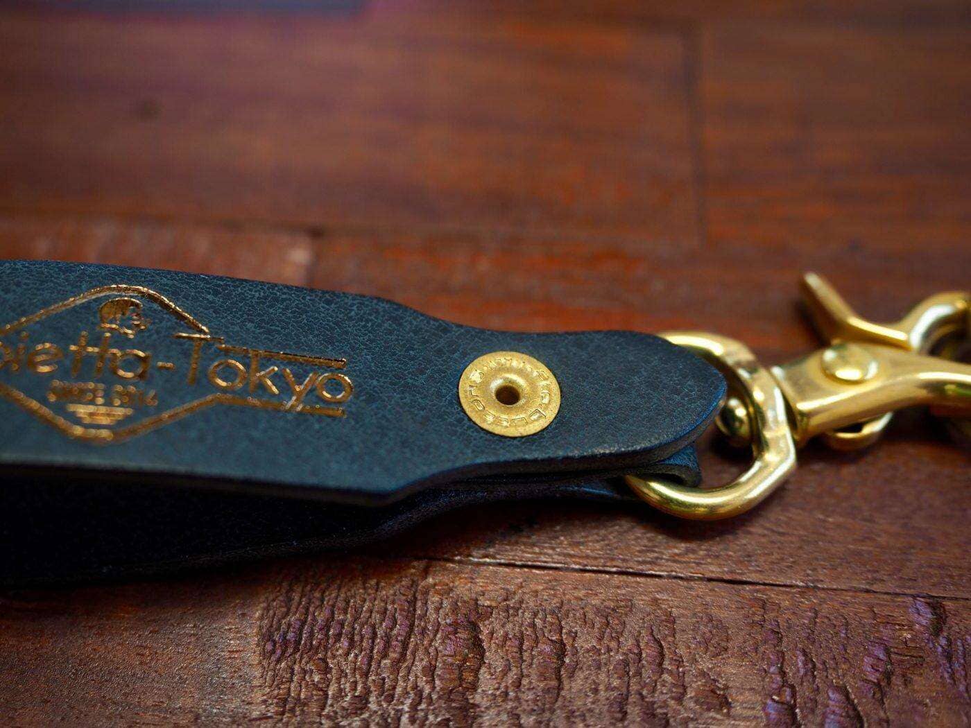 Crack Leather Key Ring クラックレザー キーリング ブラック - Arbitro