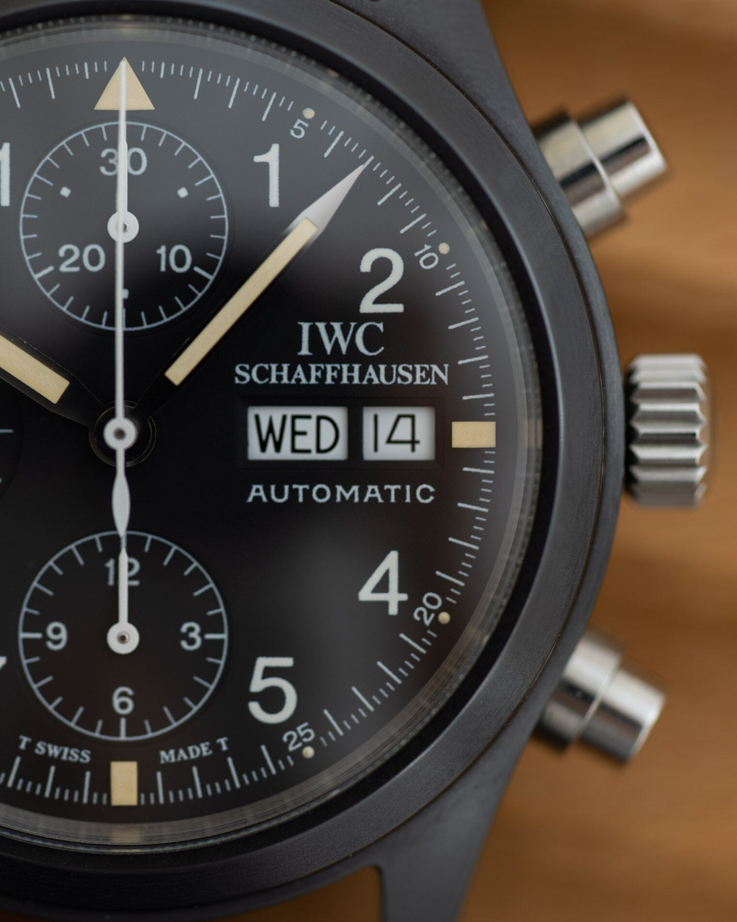 IWC Ceramic Pilot Chronograph Original Black Flieger 3705 with Paper ARBITRO