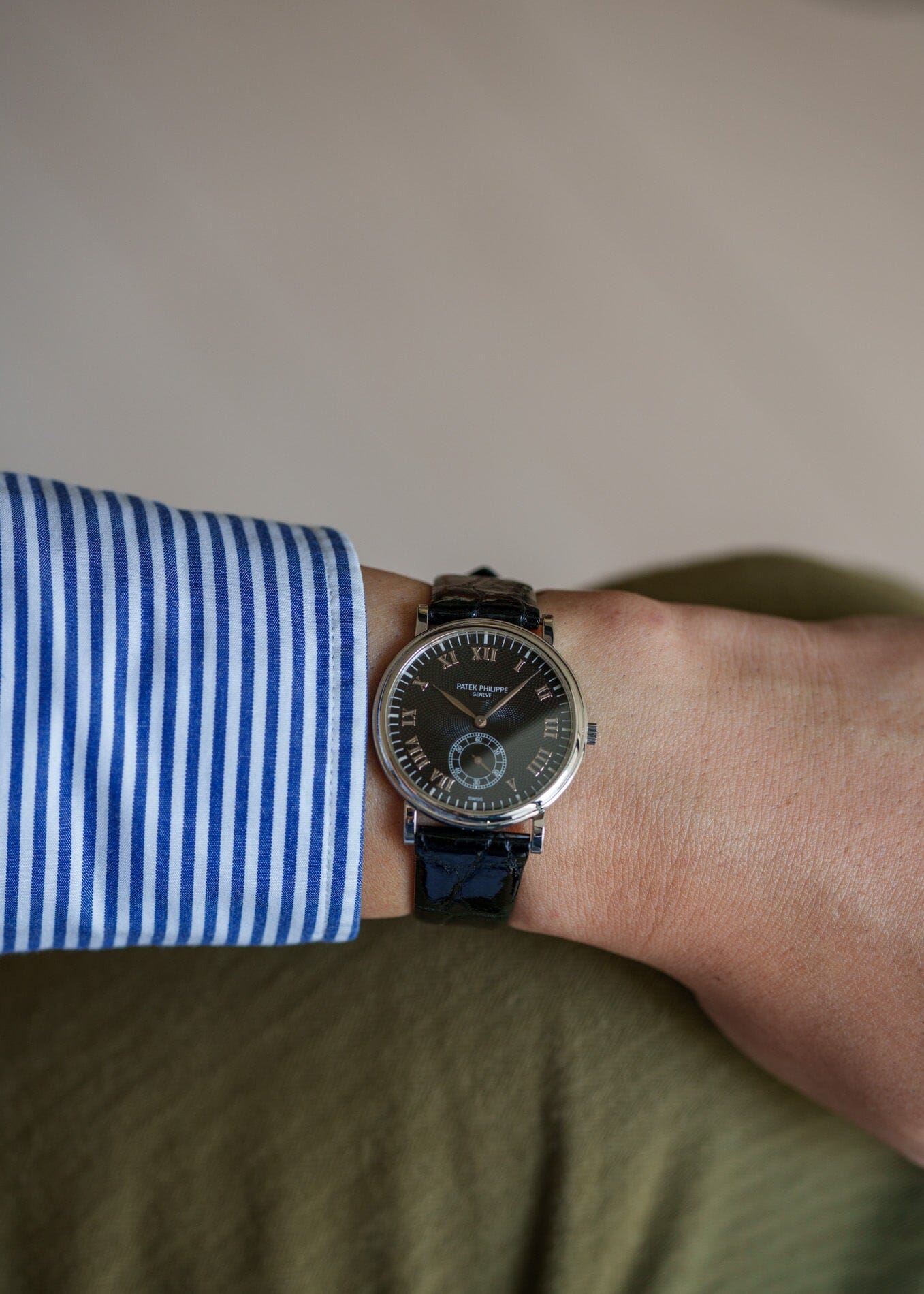 Patek Philippe カラトラバ 5022 PT ブラックギョーシェダイアル 保証書付き Watch PATEK PHILIPPE 