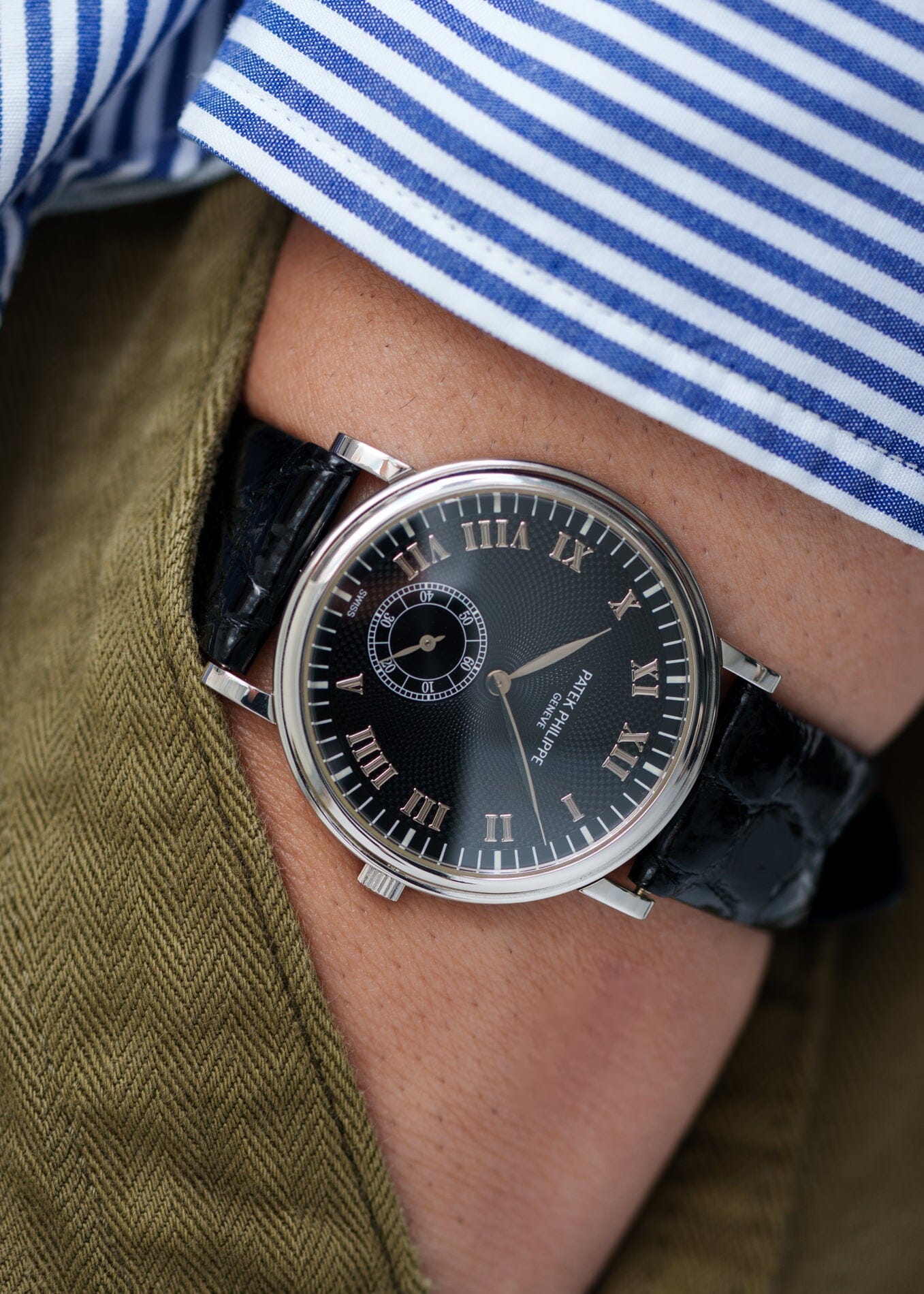 Patek Philippe カラトラバ 5022 PT ブラックギョーシェダイアル 保証書付き Watch PATEK PHILIPPE 