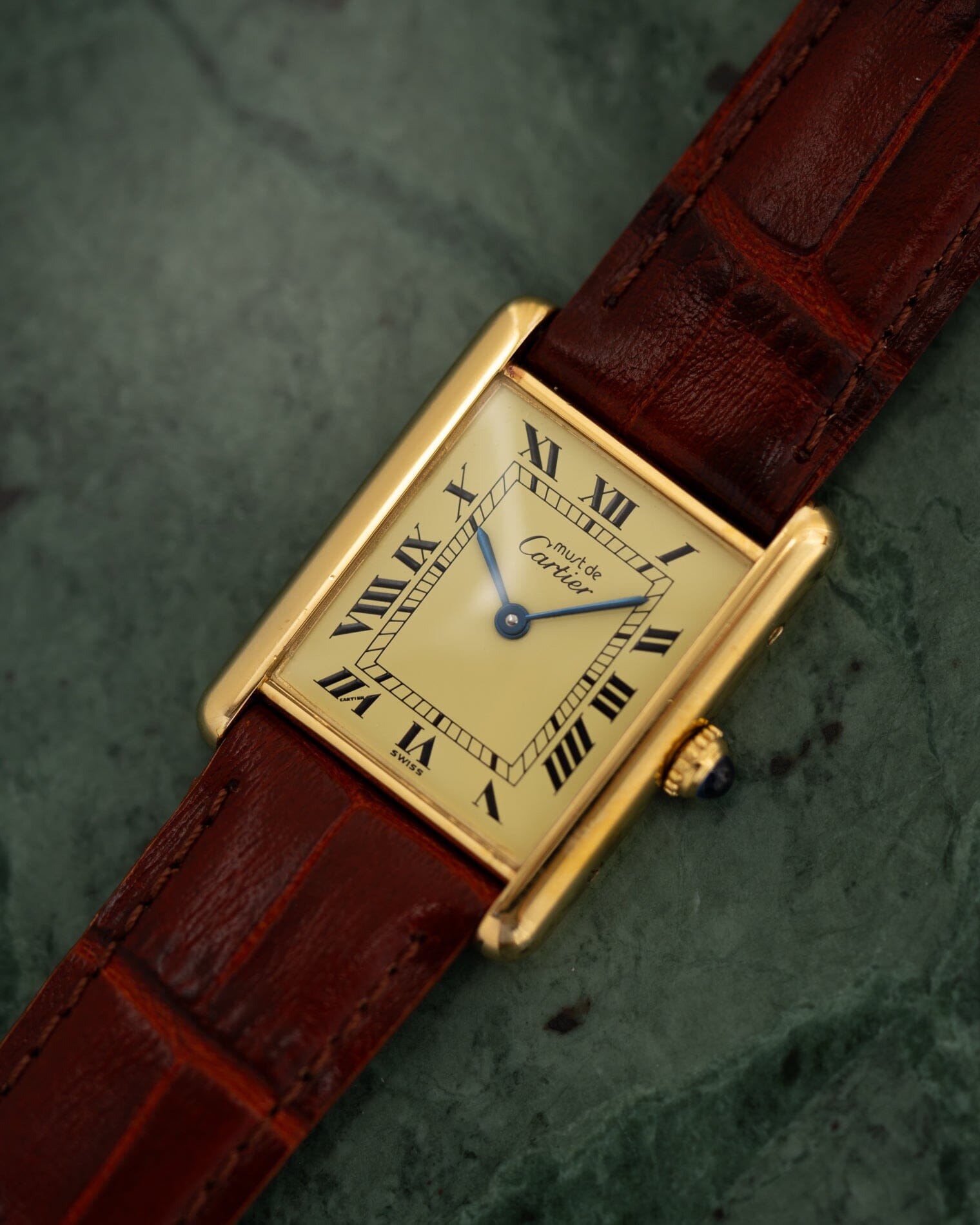 カルティエ マストタンク LM アイボリーローマン QZ Watch CARTIER 