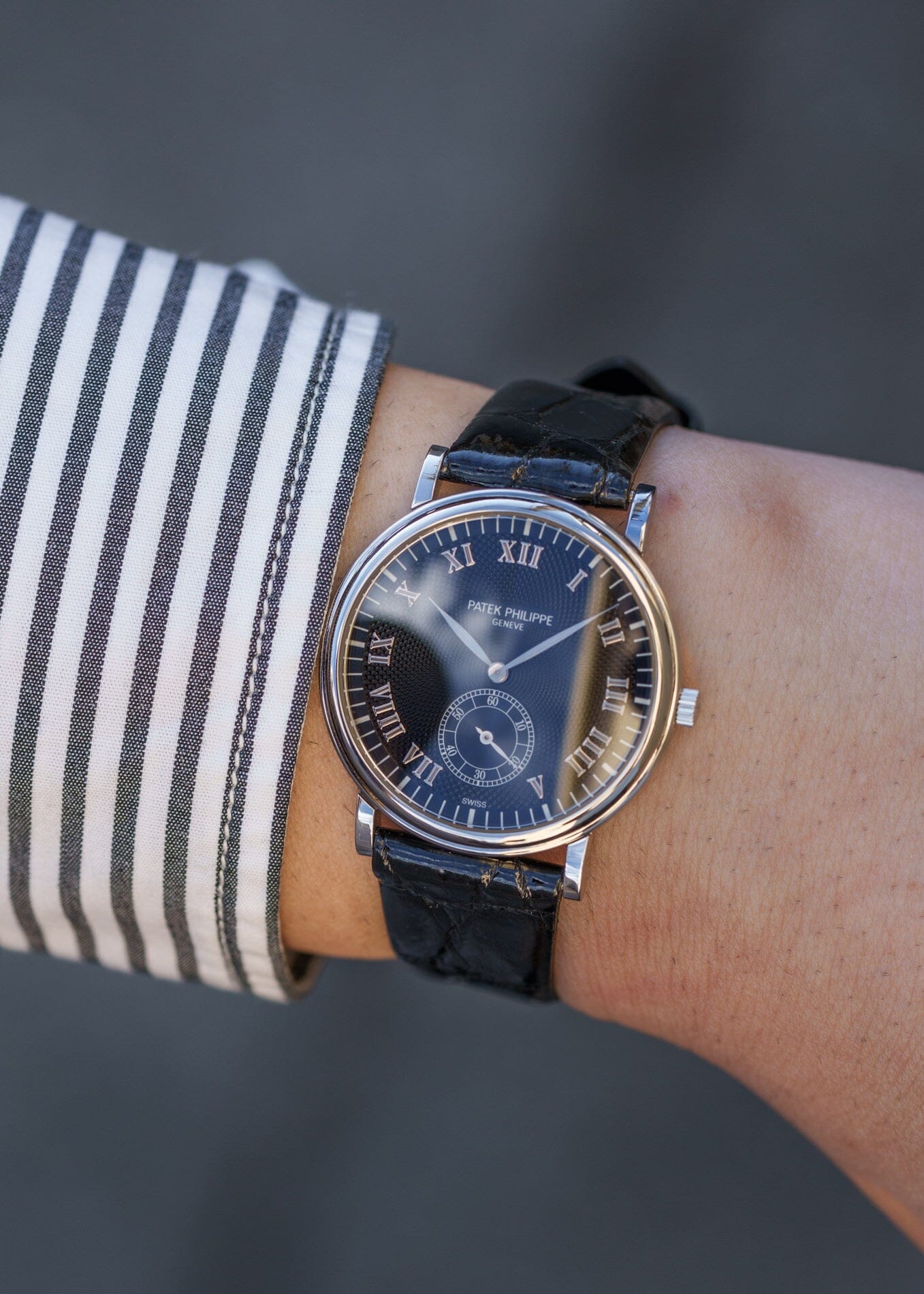 Patek Philippe カラトラバ 5022 PT ブラックギョーシェダイアル 保証書付き Watch PATEK PHILIPPE 