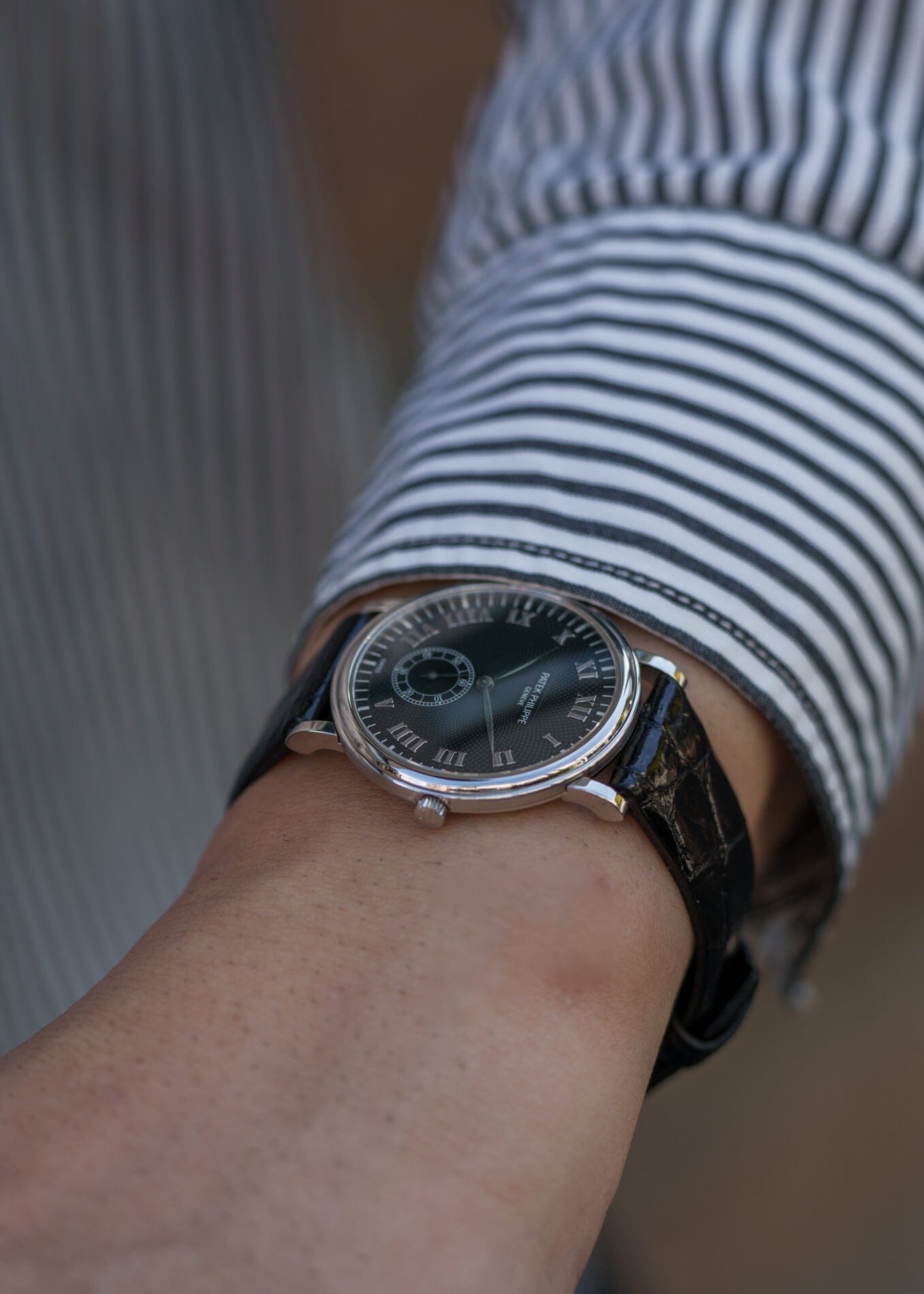Patek Philippe カラトラバ 5022 PT ブラックギョーシェダイアル 保証書付き Watch PATEK PHILIPPE 