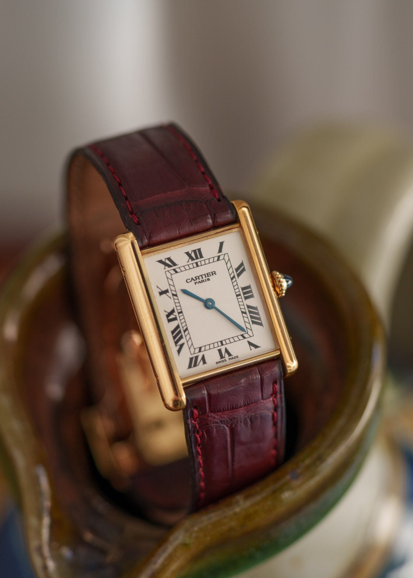 Cartier タンク ルイ カルティエ LM YG CPCP Cal.21 (FP) 1600B 箱付き