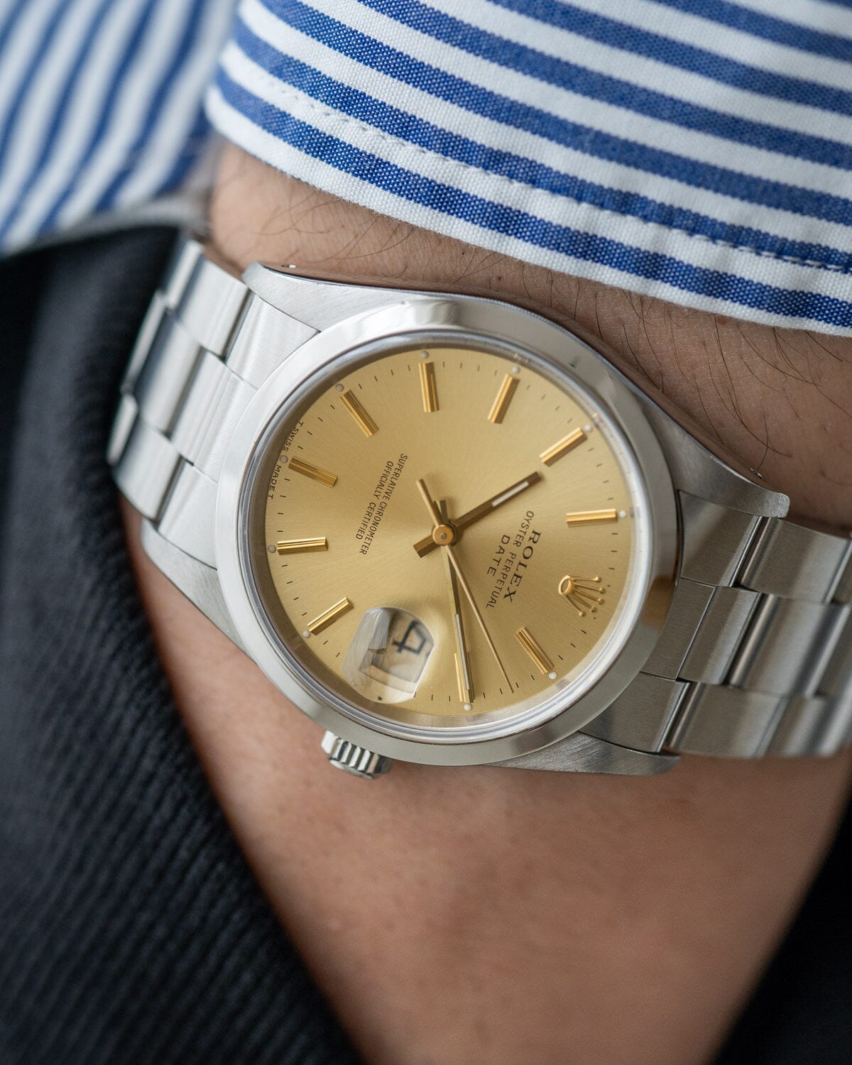 Rolex Oyster Perpetual Date 15200 Champagne Dial 1990 ARBITRO