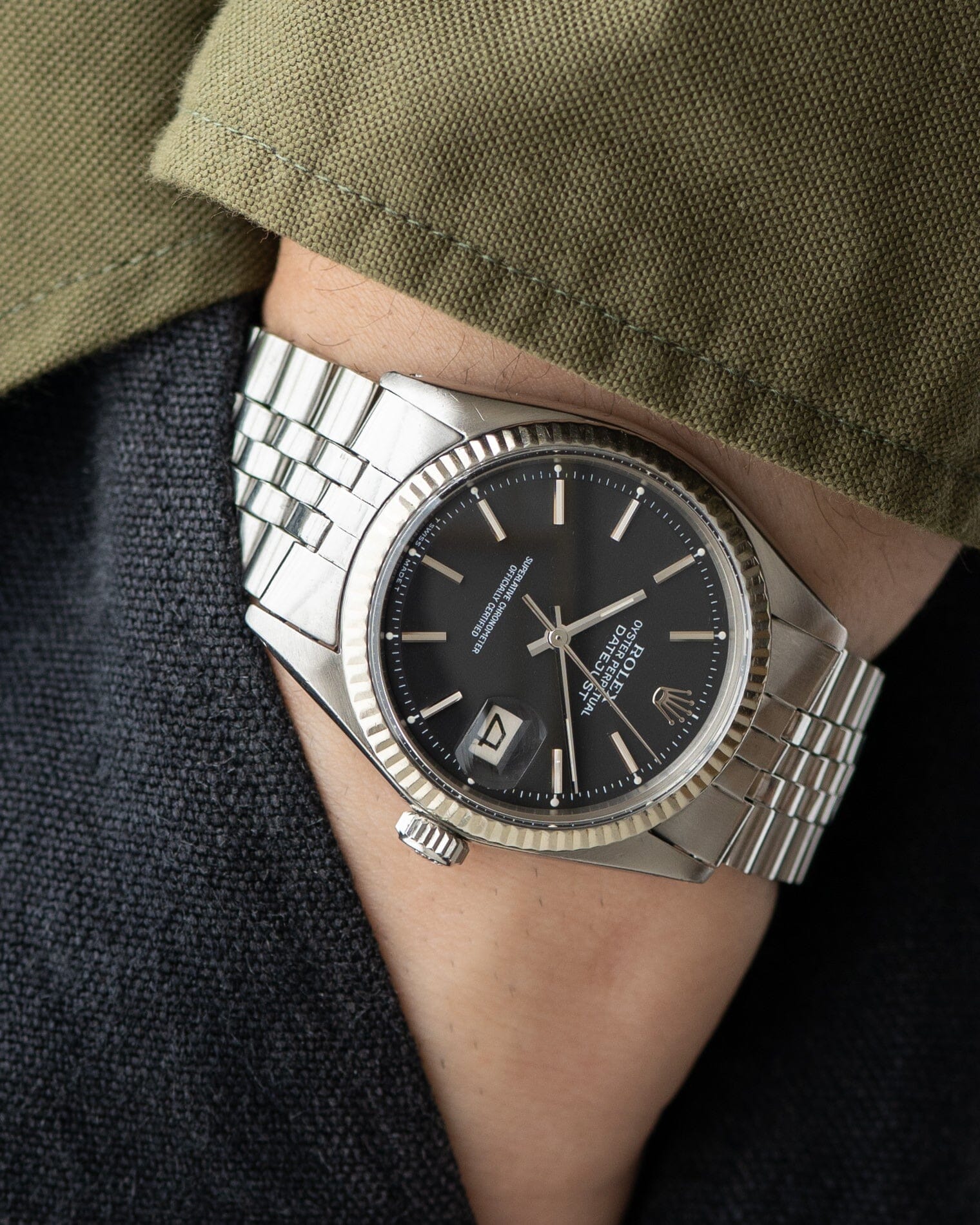 Rolex Datejust 1601 Matte Black Automatic 1970s ARBITRO