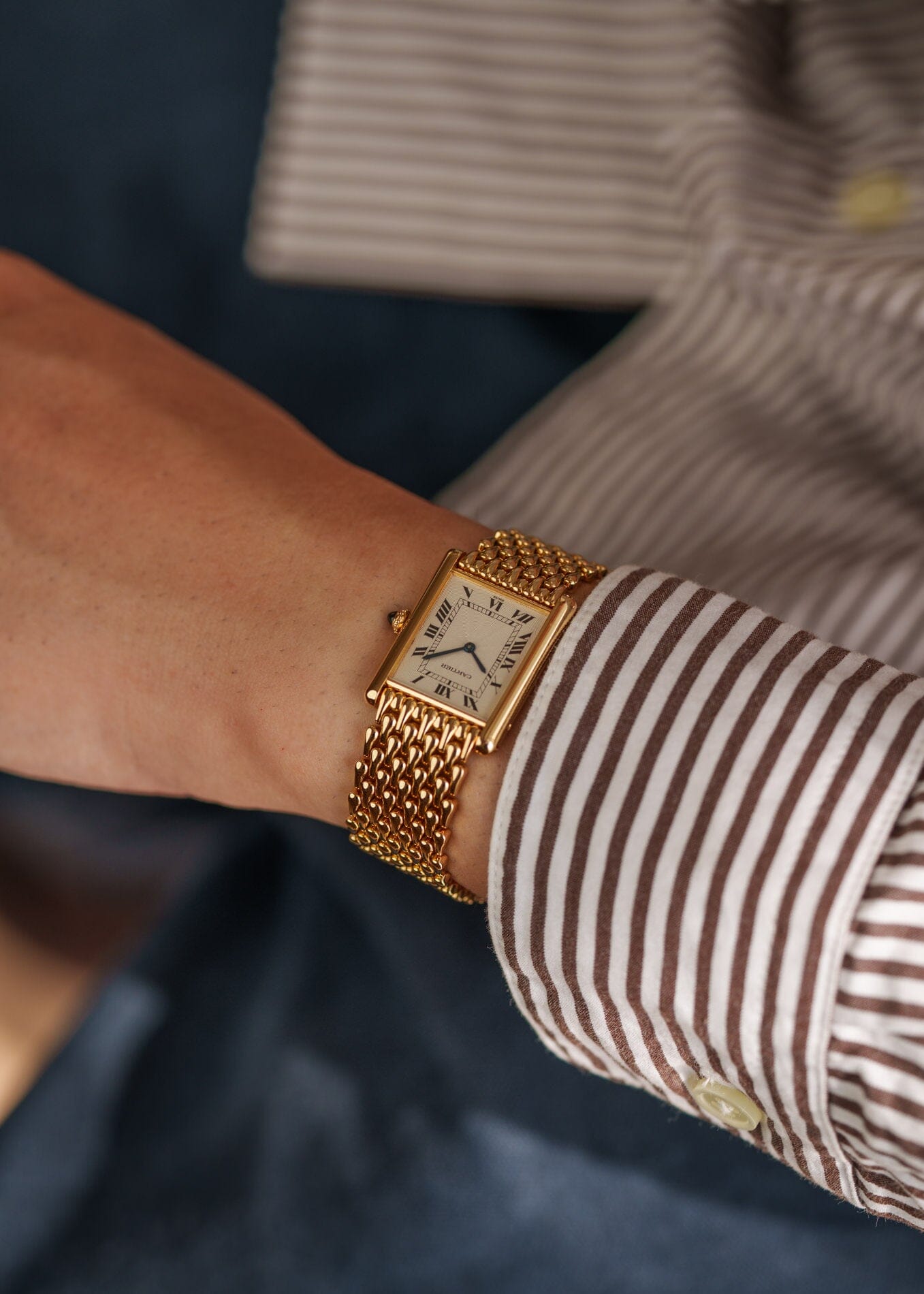 Cartier タンク ルイ カルティエ LM 16121 YG エクストラフラット 箱保証書付き Watch CARTIER 