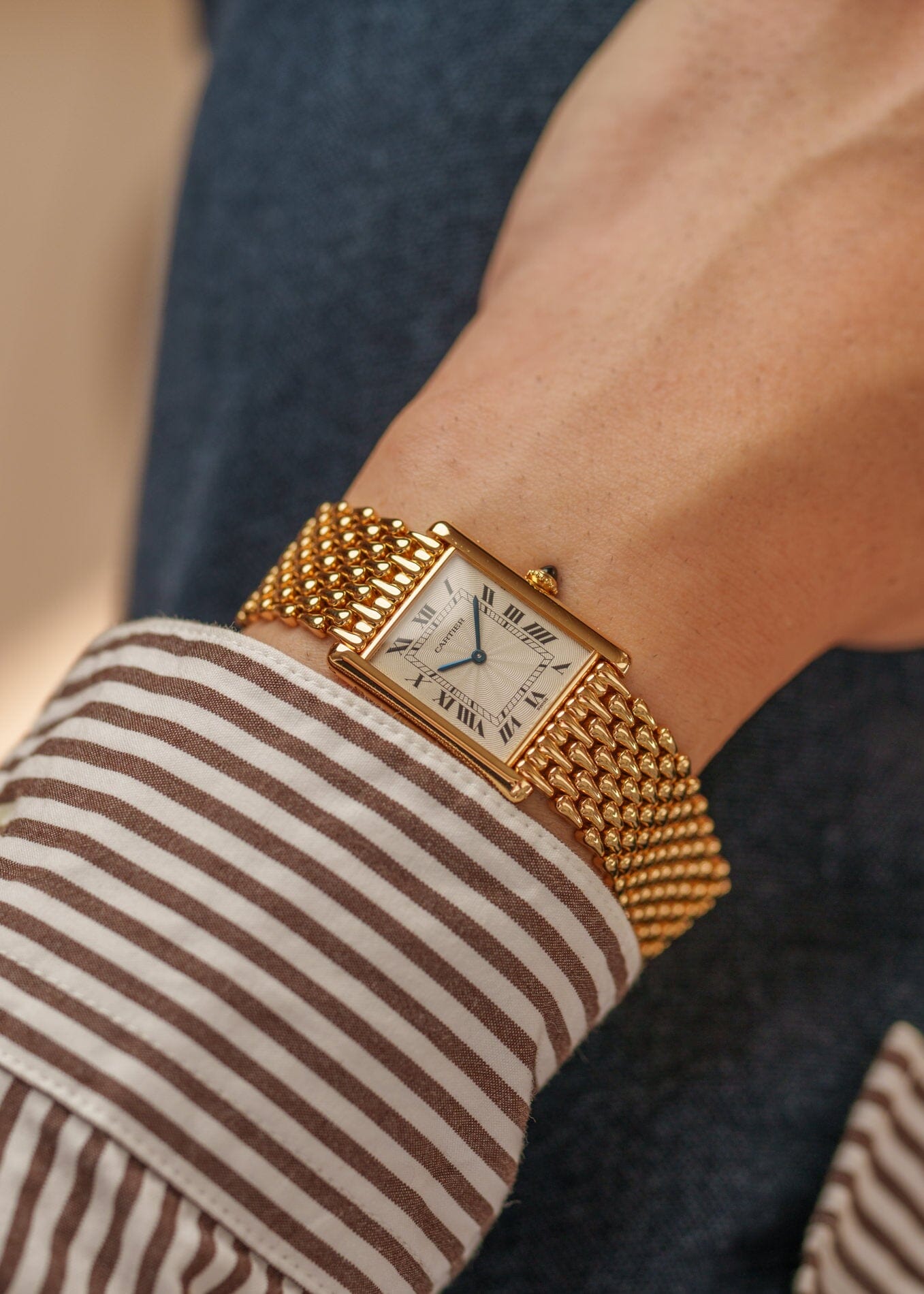 Cartier タンク ルイ カルティエ LM 16121 YG エクストラフラット 箱保証書付き Watch CARTIER 